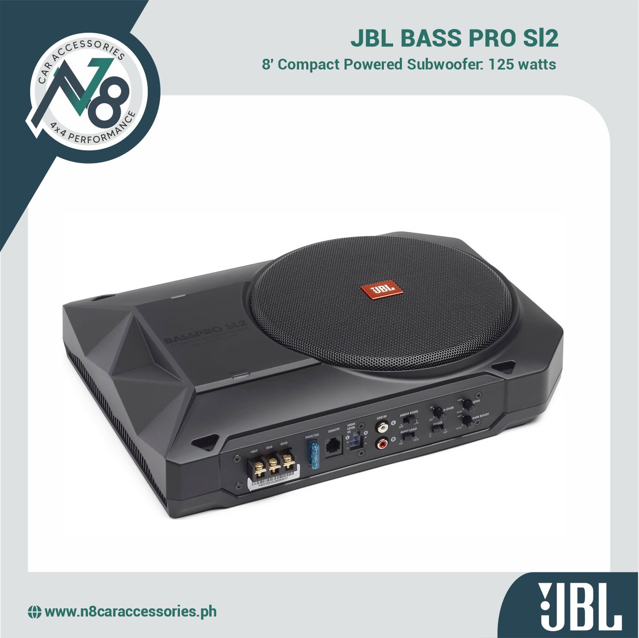 JBL BassPro SL 2 Compact Powered Subwoofer 125watts and 8" Sub Genuine