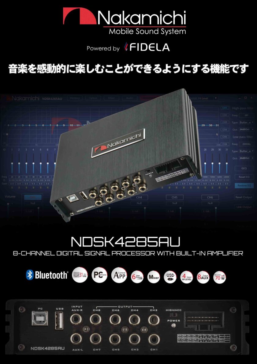 NAKAMICHI NDSK4285AU 8 Channel 4 IN 8 OUT 31EQ DSP Amplifier Genuine ...