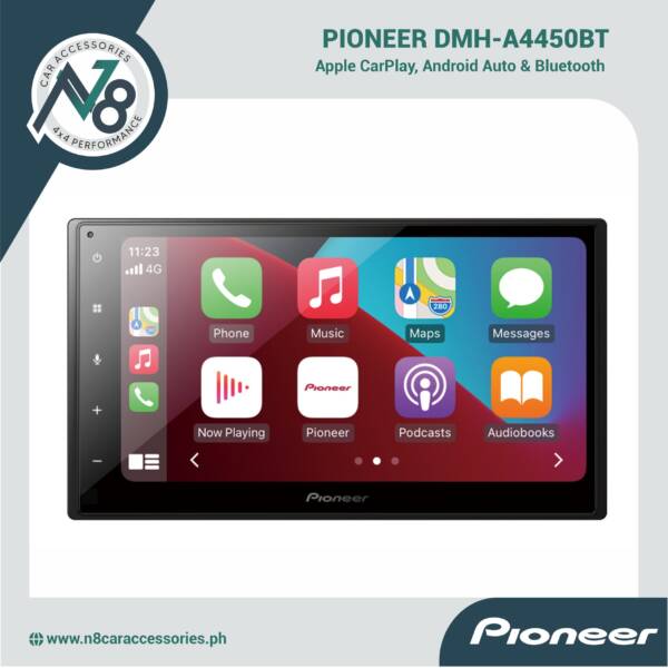 Pioneer DMH-A4450BT 6.8″ Capacitive Touch-screen Multimedia Receiver with Apple CarPlay, Android Auto & Bluetooth Car Stereo Genuine