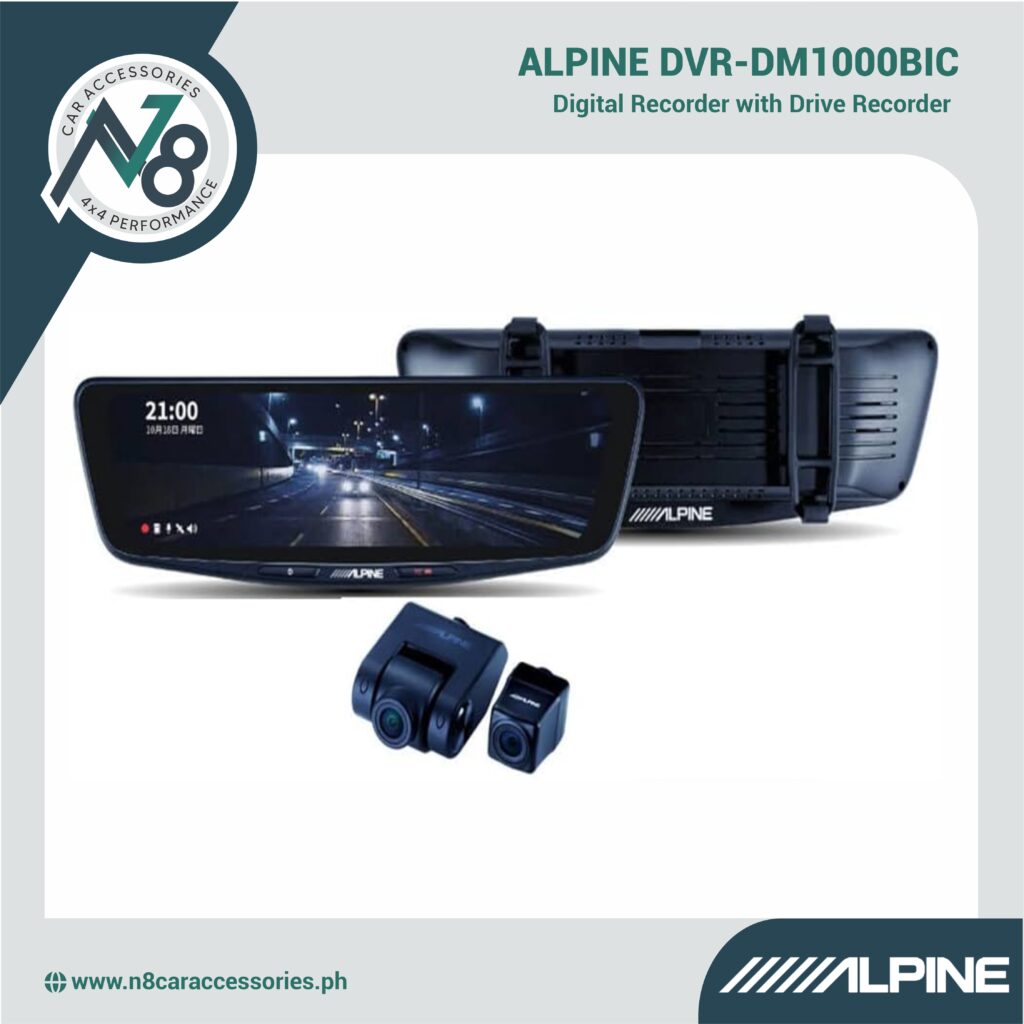 Alpine DVR-DM1000B-IC Digital Mirror with Drive Recorder Genuine - N8 ...