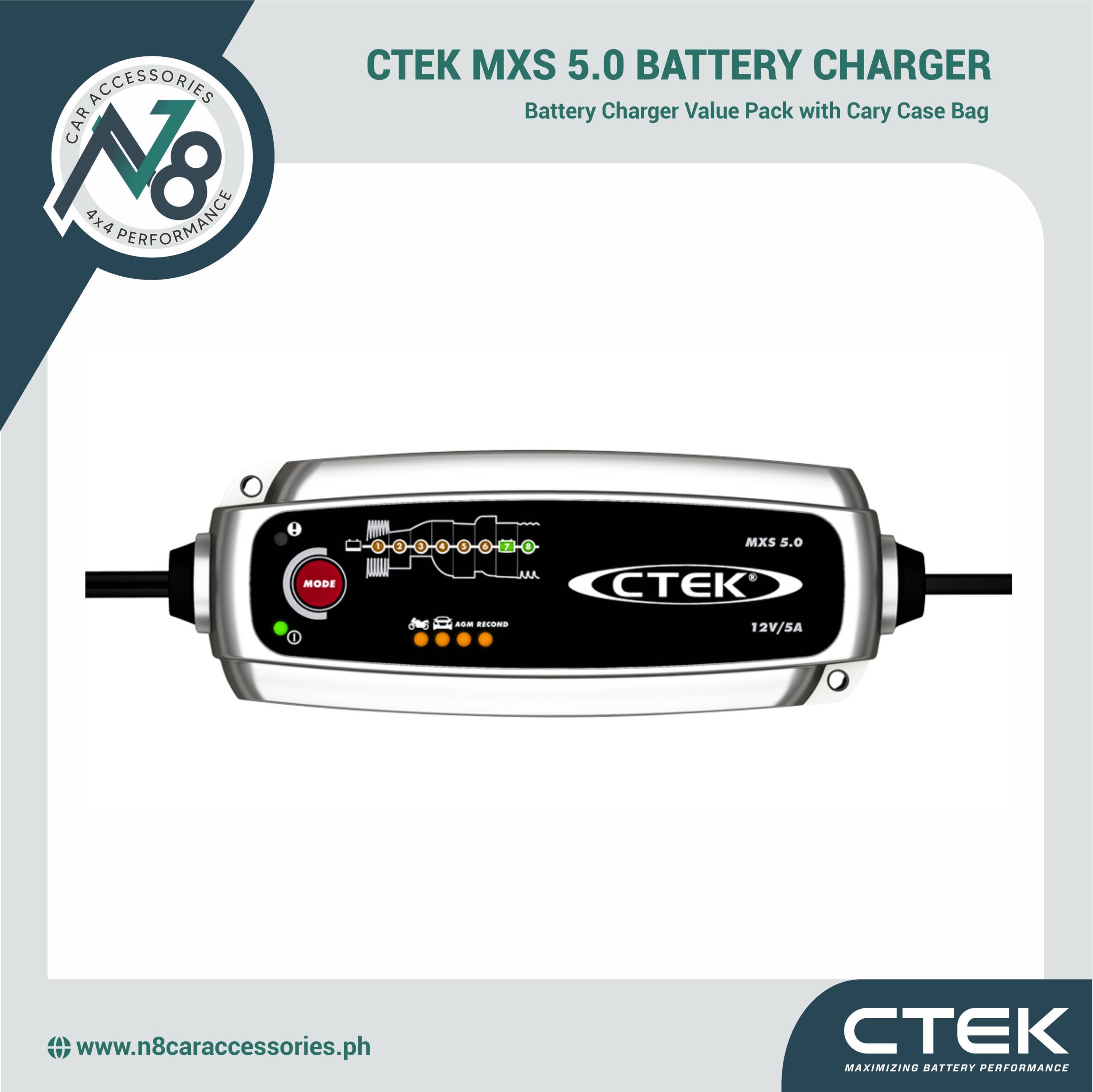 CTEK MXS 5.0 BATTERY CHARGER Genuine