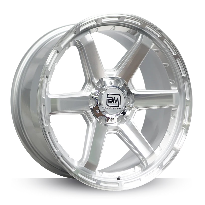 BLACK MAMBA CYCLONE 20x9" 139.7 +15 SILVER MACHINE FULL FACE Genuine - Image 2