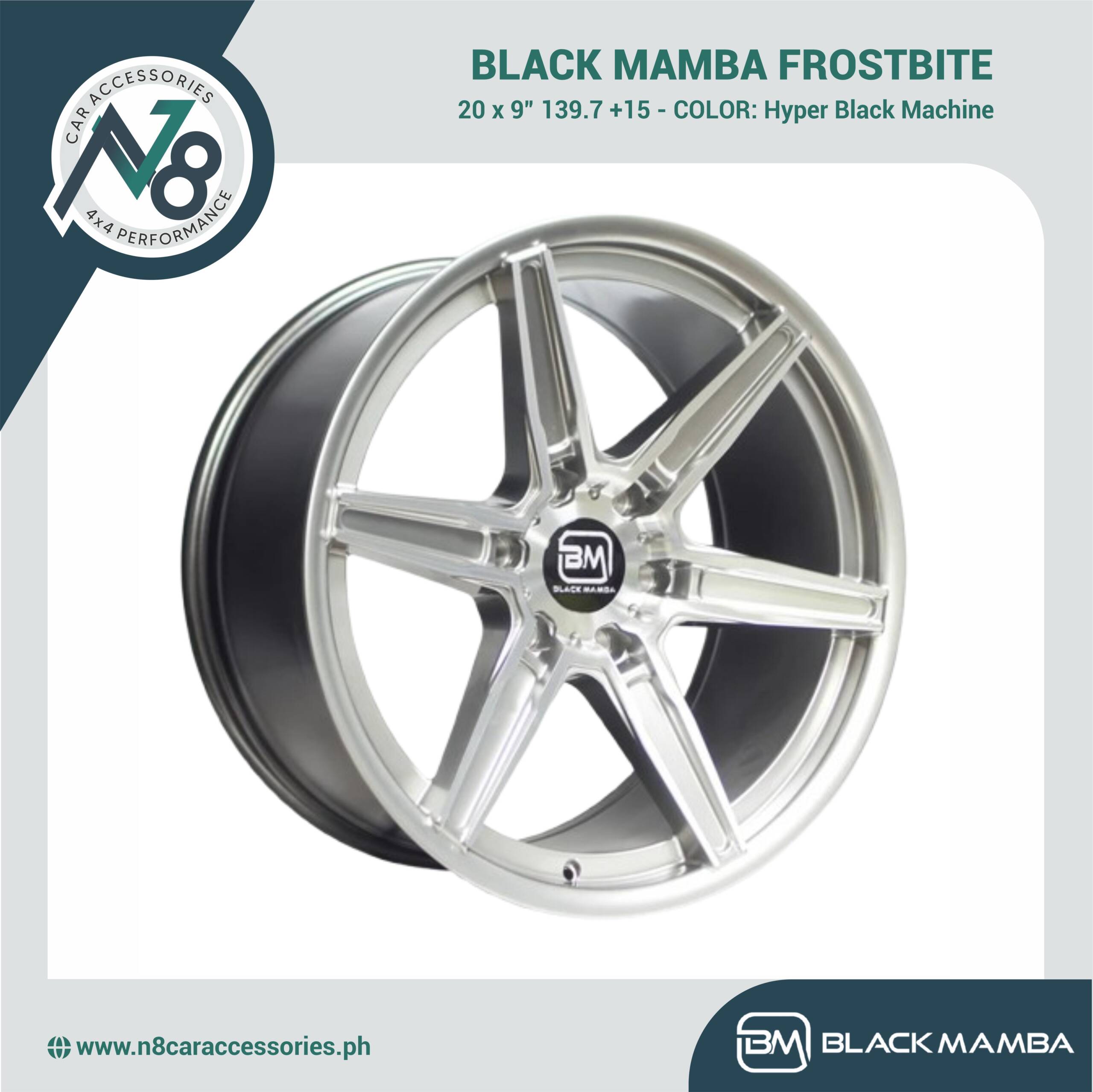 BLACK MAMBA FROSTBITE 20x9" 139.7 +15 HYPER BLACK MACHINE Genuine