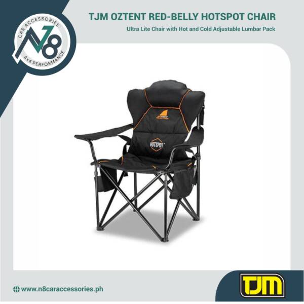 TJM OZTENT RED-BELLY HOTSPOT ULTRA LITE CHAIR WITH HOT AND COLD LUMBAR PACK PN: CA30001 Genuine