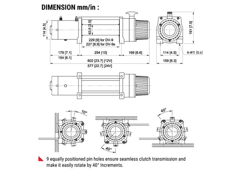 COMEUP WINCH DV-9s 12v 9, 000 LB (SYNTHETIC ROPE) Genuine - Image 3