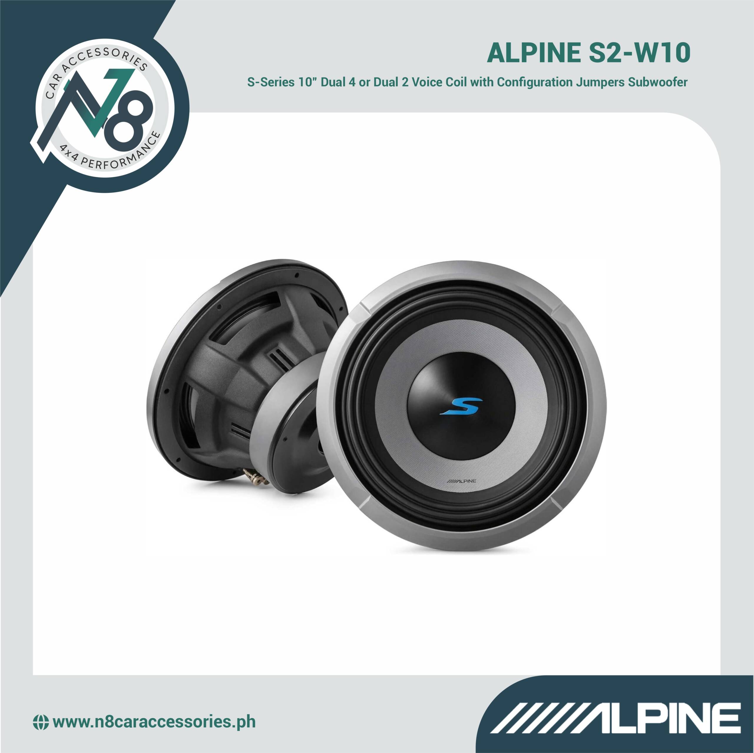 ALPINE S2-W10 10" Dual 4 or Dual 2 Subwoofer Genuine