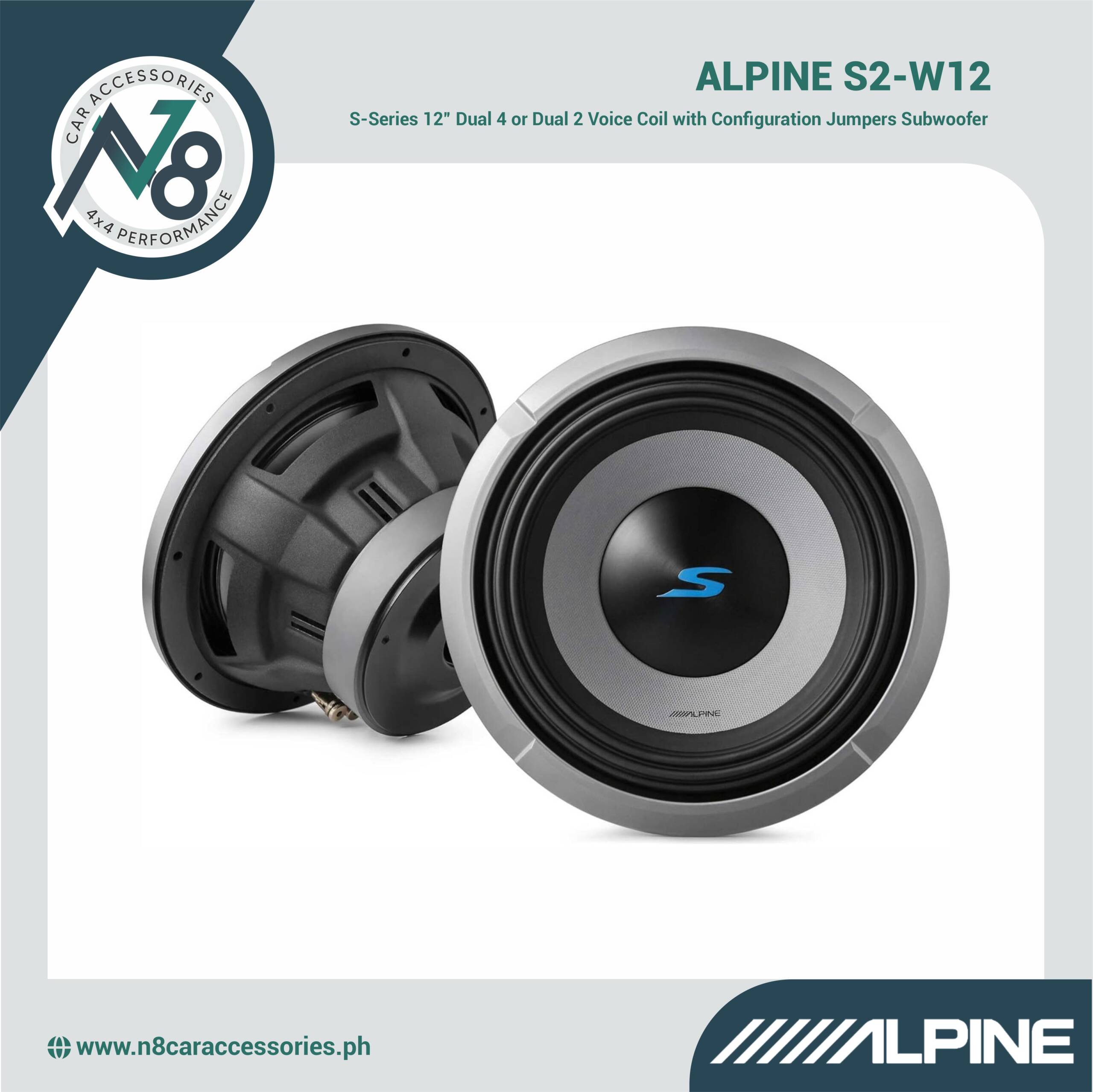 ALPINE S2-W12 12" Dual 4 or Dual 2 Subwoofer Genuine