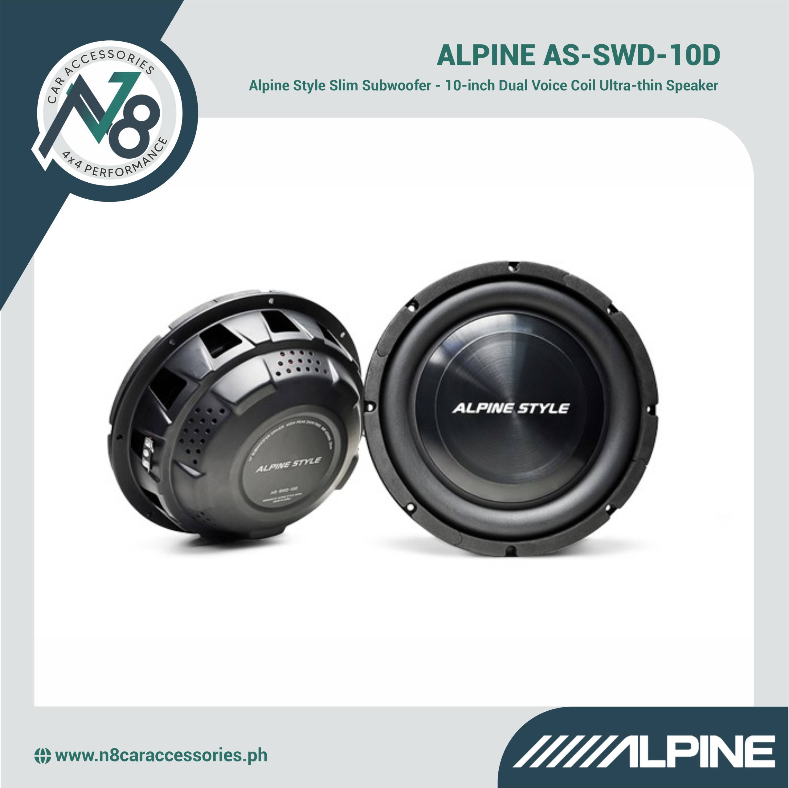 ALPINE AS-SWD-10D Alpine Style Slim Subwoofer Genuine