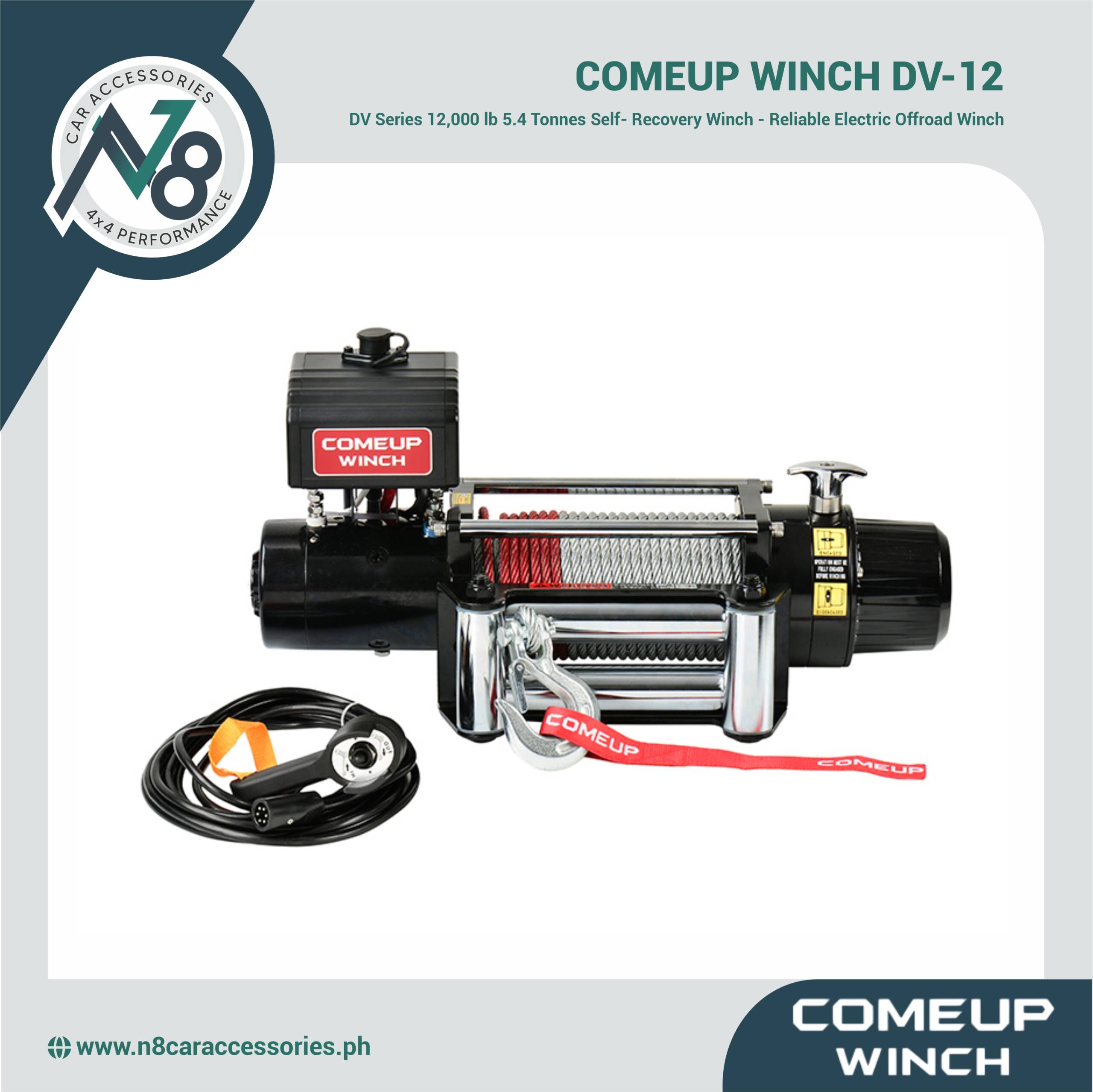 COMEUP WINCH DV Series 12, 000 LB (CABLE ROPE) Genuine