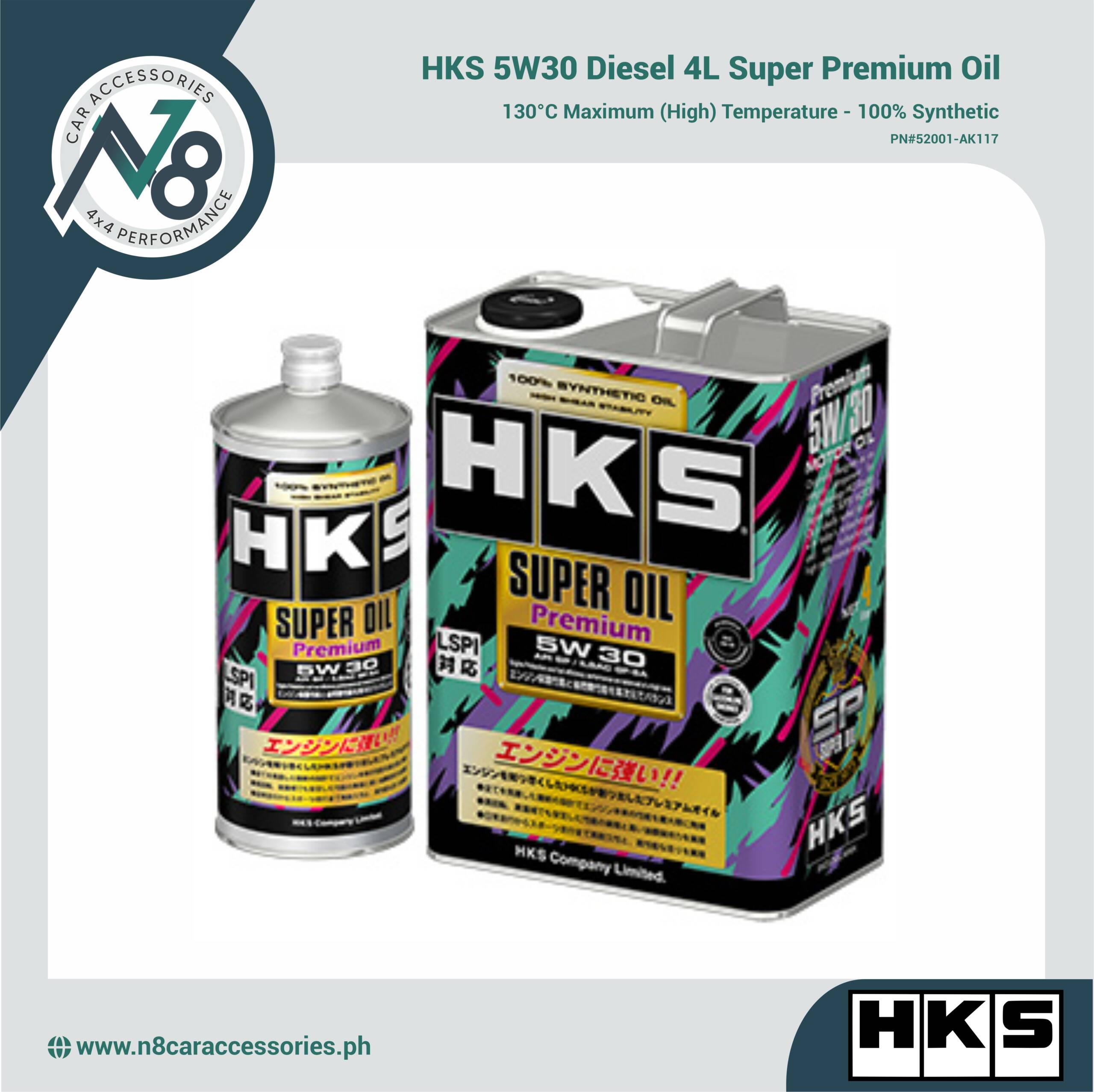 HKS 5W30 Diesel 4L Super Premium Oil PN#52001-AK117 Genuine