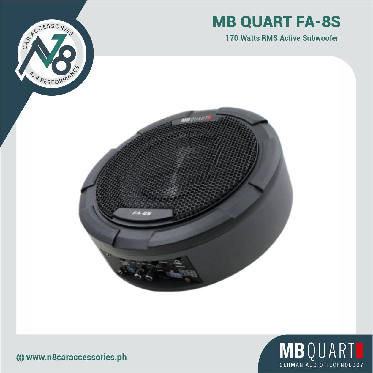 MB QUART FA-8S 170 Watts RMS Active Subwoofer Genuine