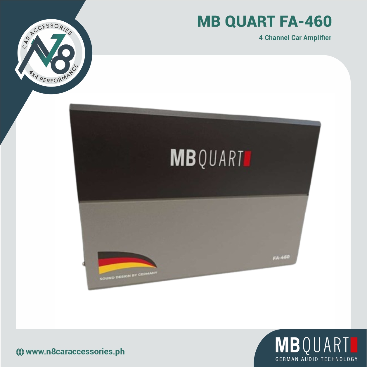 MB QUART FA-460 4 Channel Car Amplifier Genuine