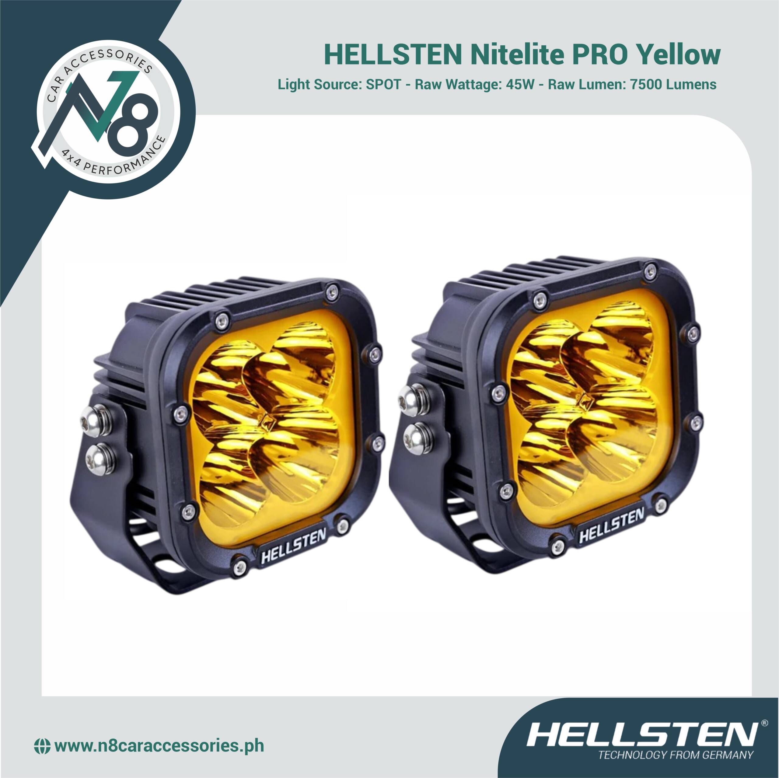 HELLSTEN Nitelite PRO Yellow - PAIR Genuine