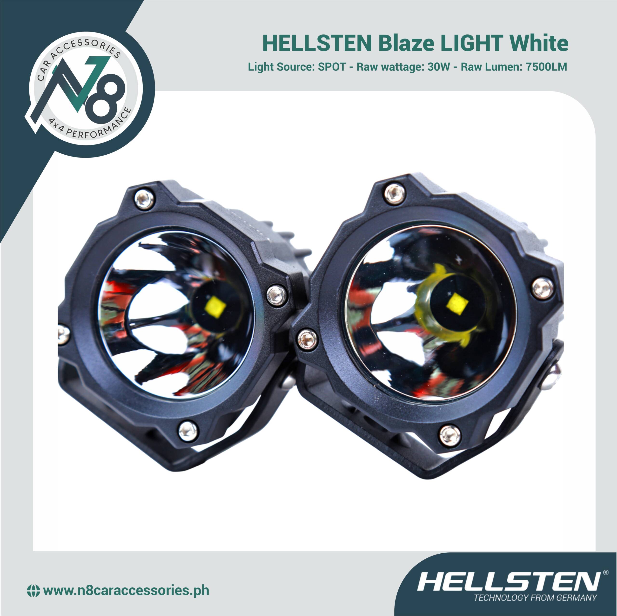 HELLSTEN Blaze LIGHT White - PAIR Genuine