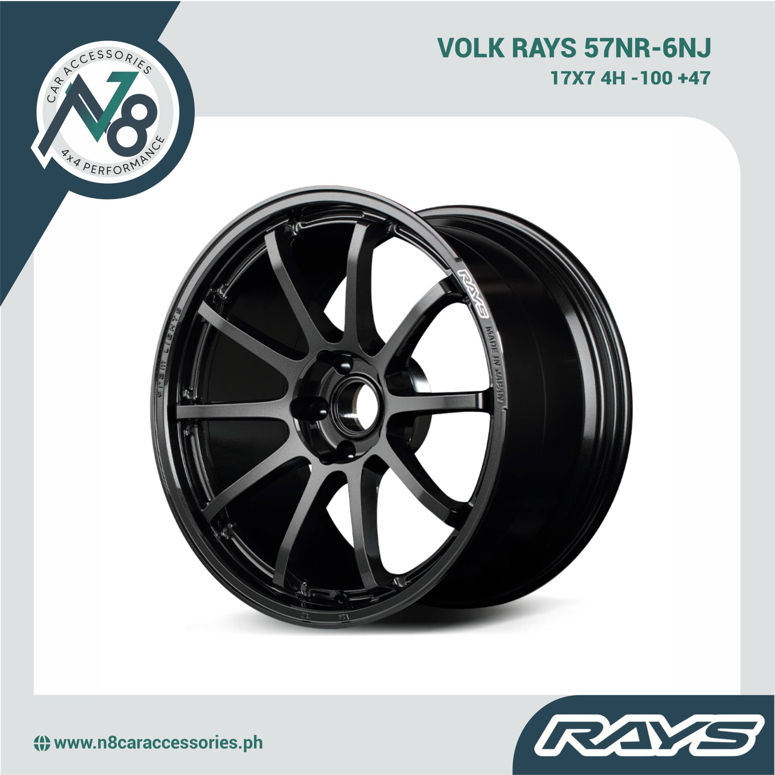 VOLK RAYS 57NR-6NJ 17X7 4H -100 +47 Genuine