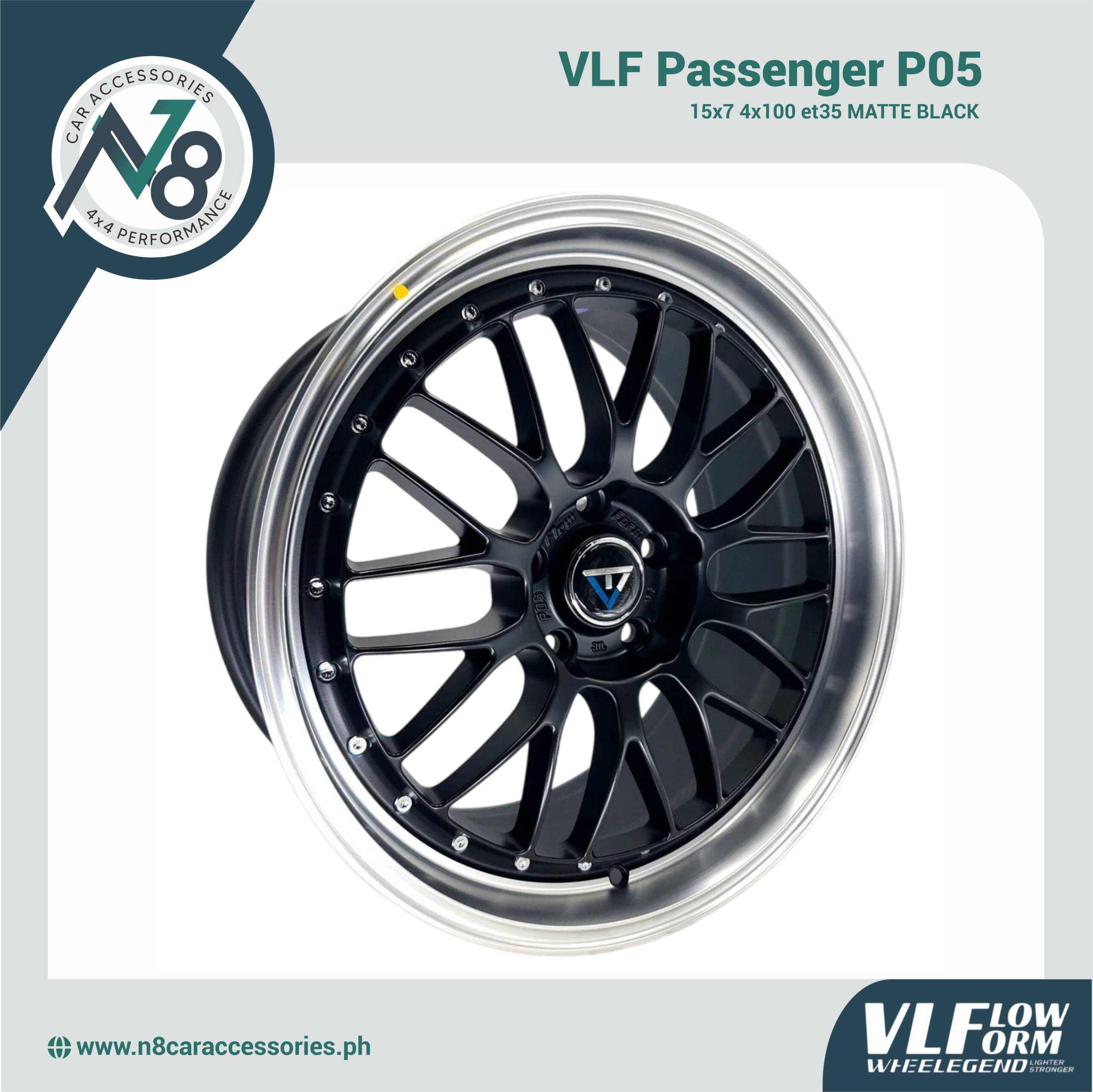 VLF P05 15x7 4x100 et35 Matte Black Genuine