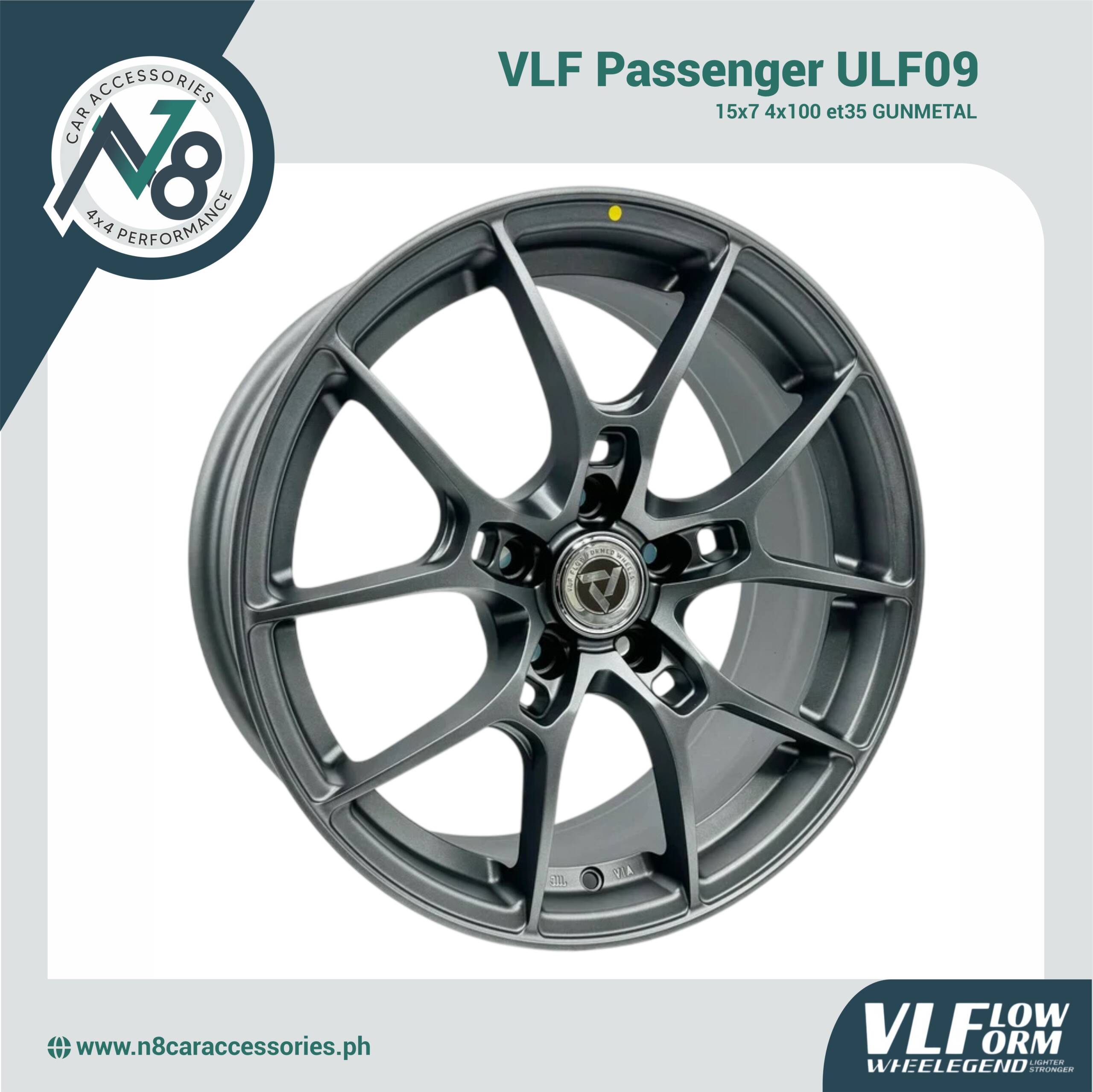 VLF ULF09 15x7 4x100 et35 Gunmetal Genuine