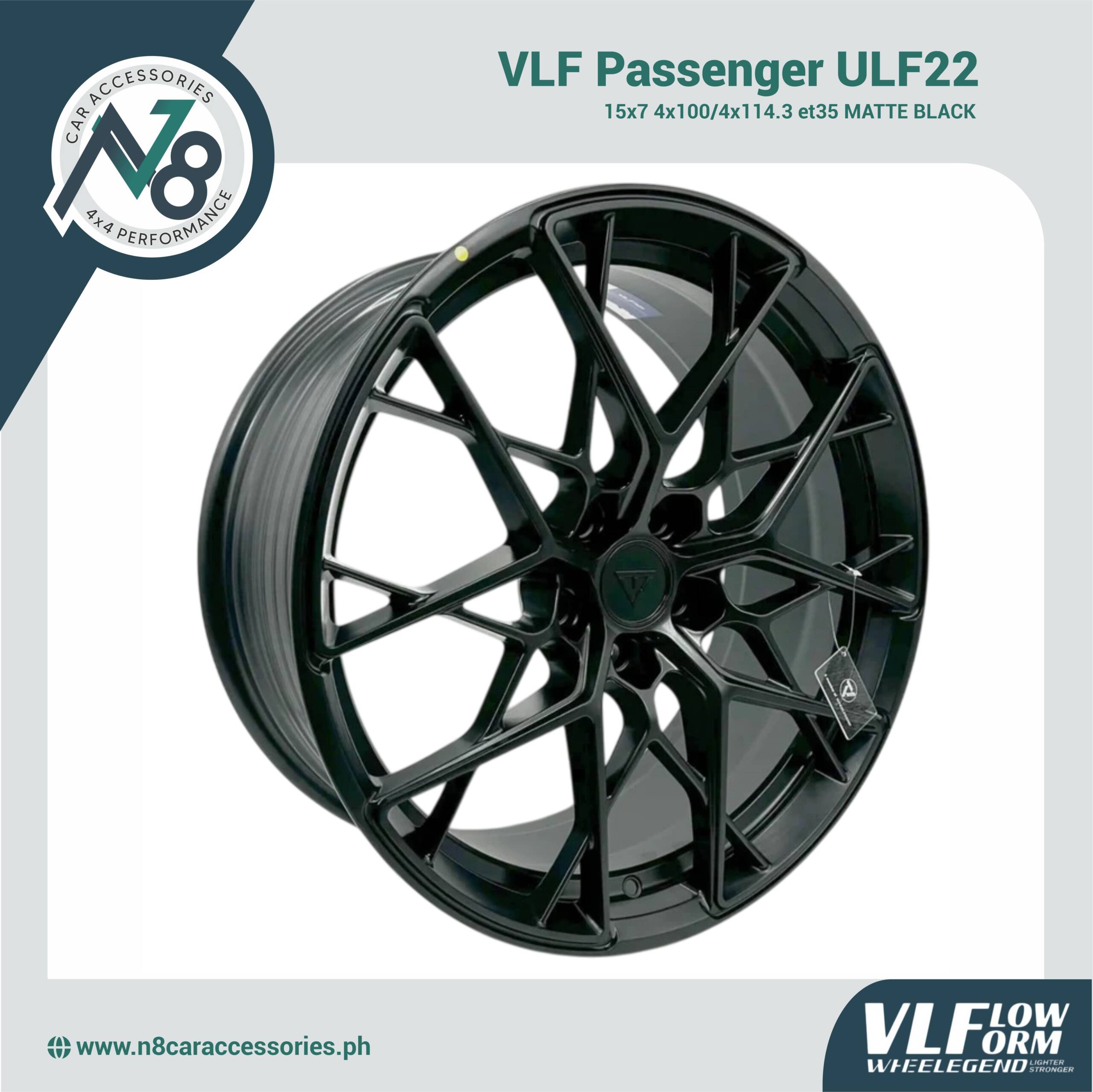 VLF ULF22 15x7 4x100/4x114.3 et35 Matte Black Genuine