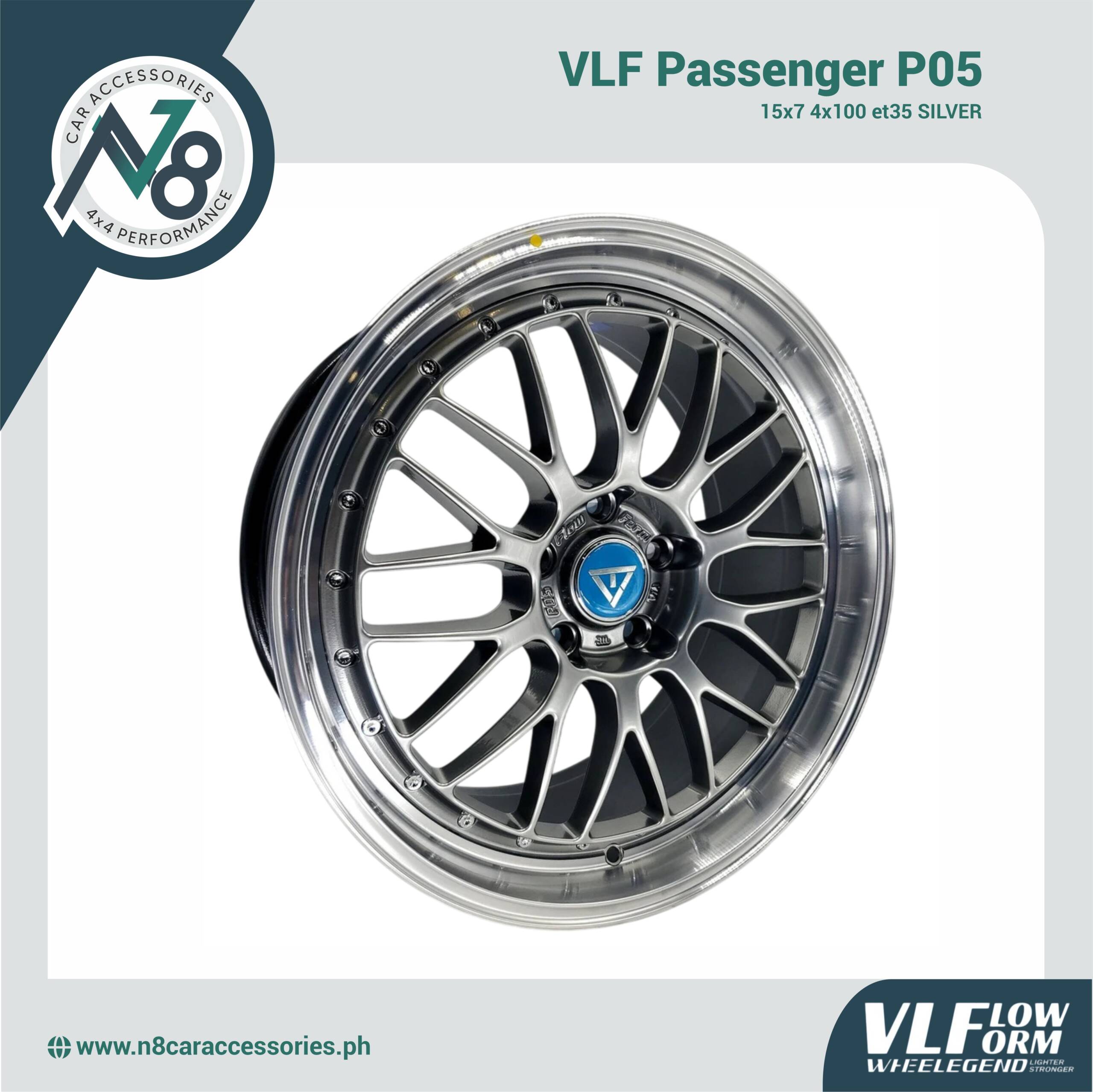 VLF P05 15x7 4x100 et35 Silver Genuine