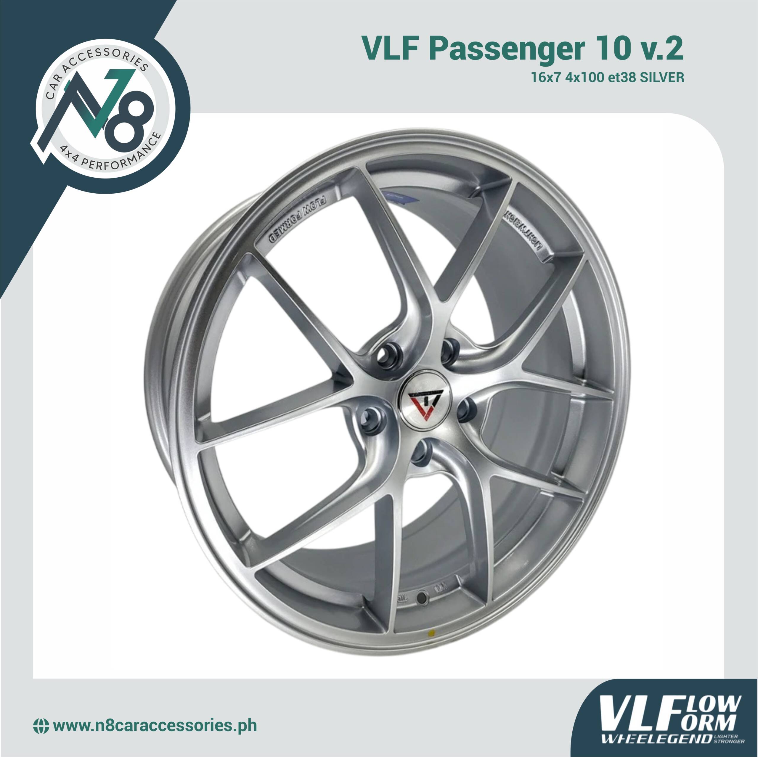 VLF 10 v.2 16x7 4x100 et38 Silver Genuine