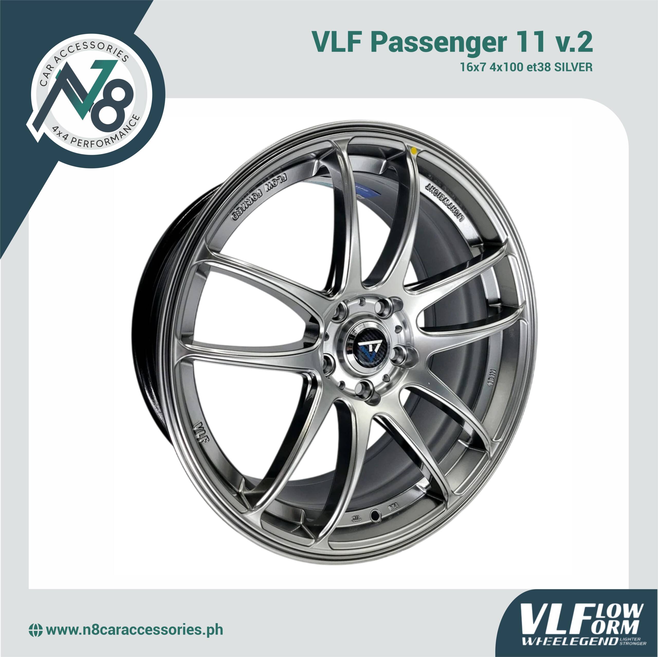 VLF 11 v.2 16x7 4x100 et38 Silver Genuine