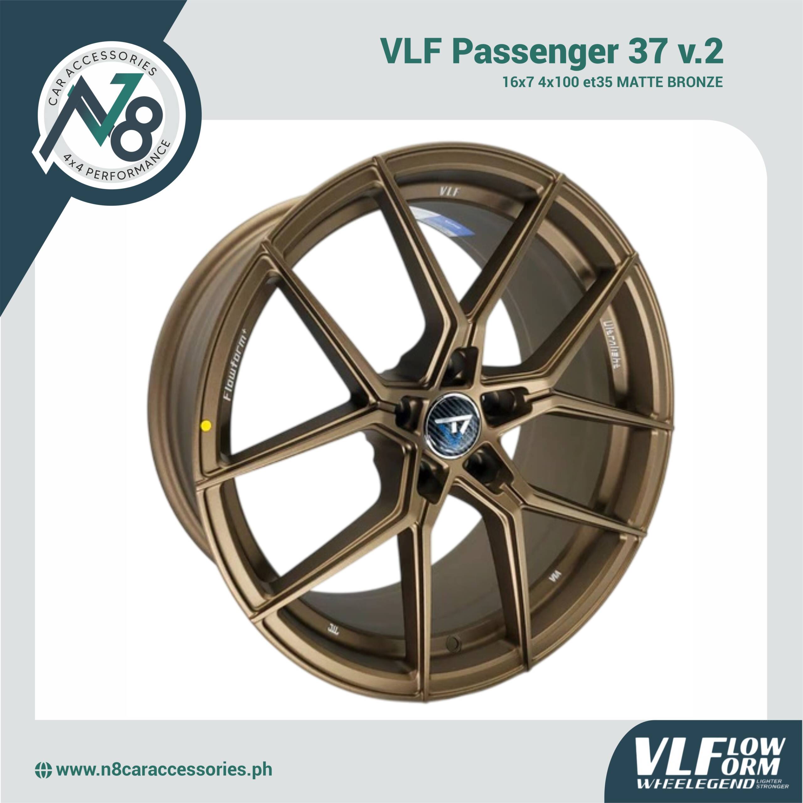 VLF 37 v.2 16x7 4x100 et35 Matte Bronze Genuine