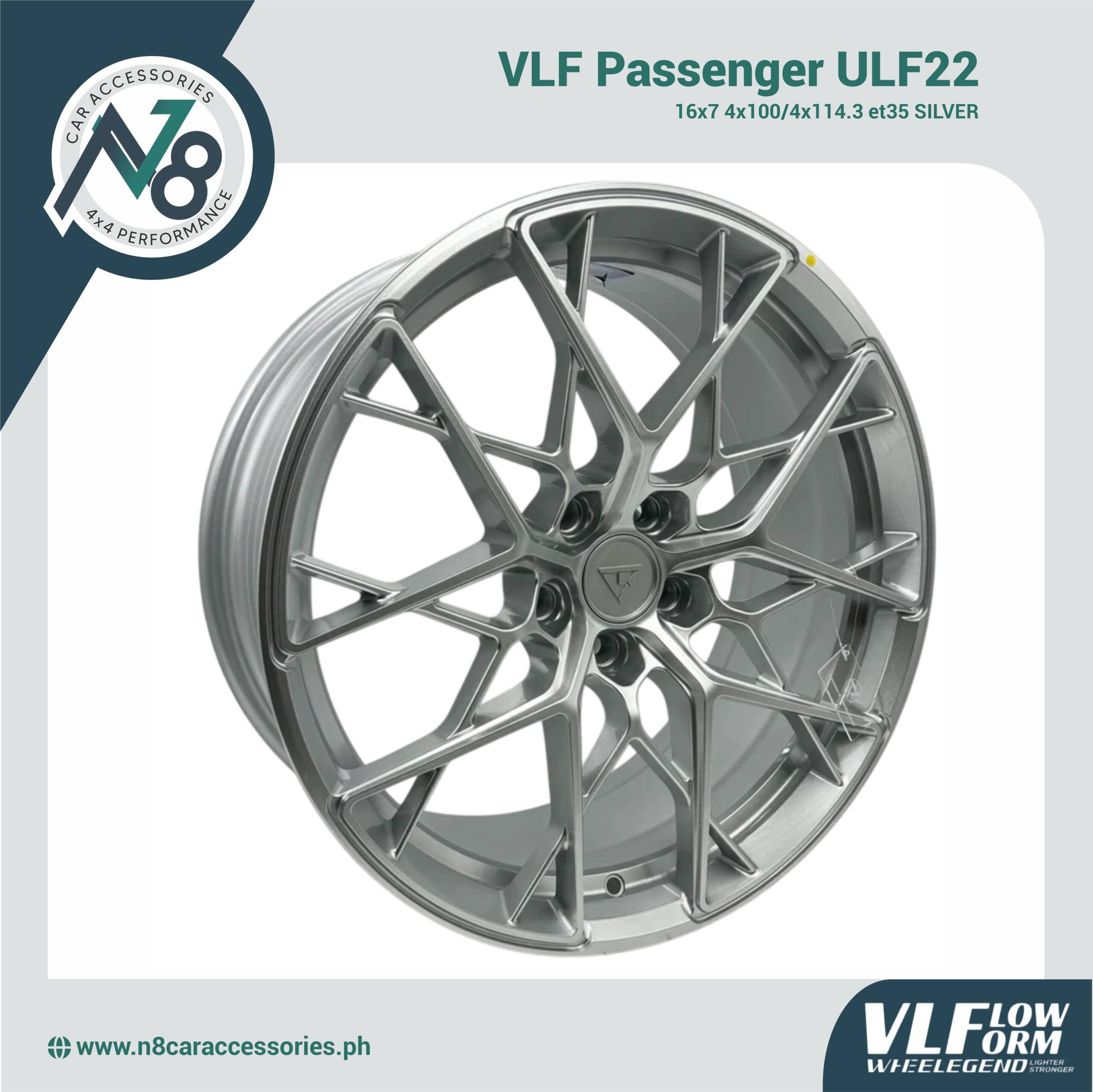 VLF ULF22 16x7 4x100/4x114.3 et35 Silver Genuine