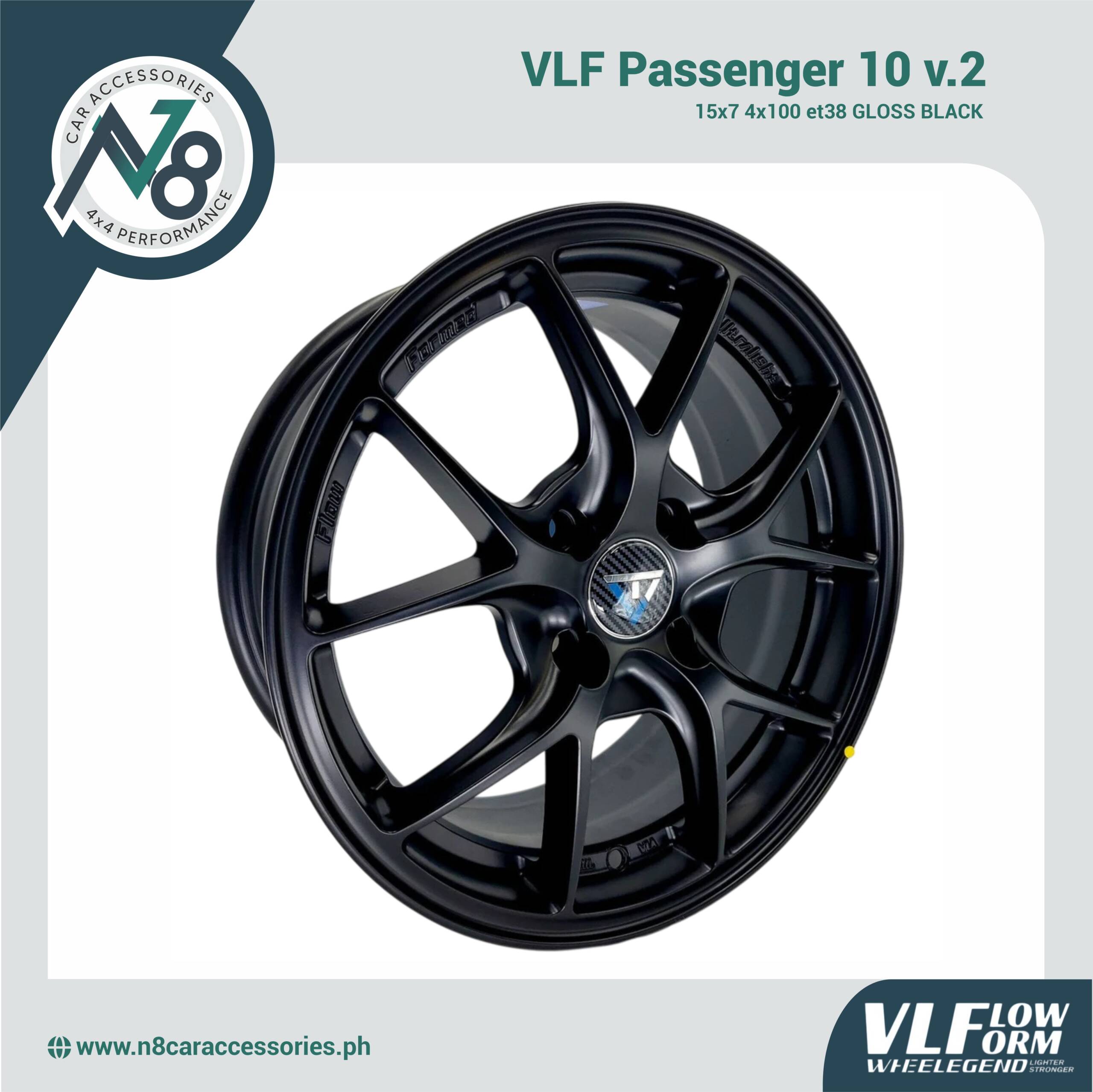 VLF 10 v.2 15x7 4x100 et38 Gloss Black Genuine