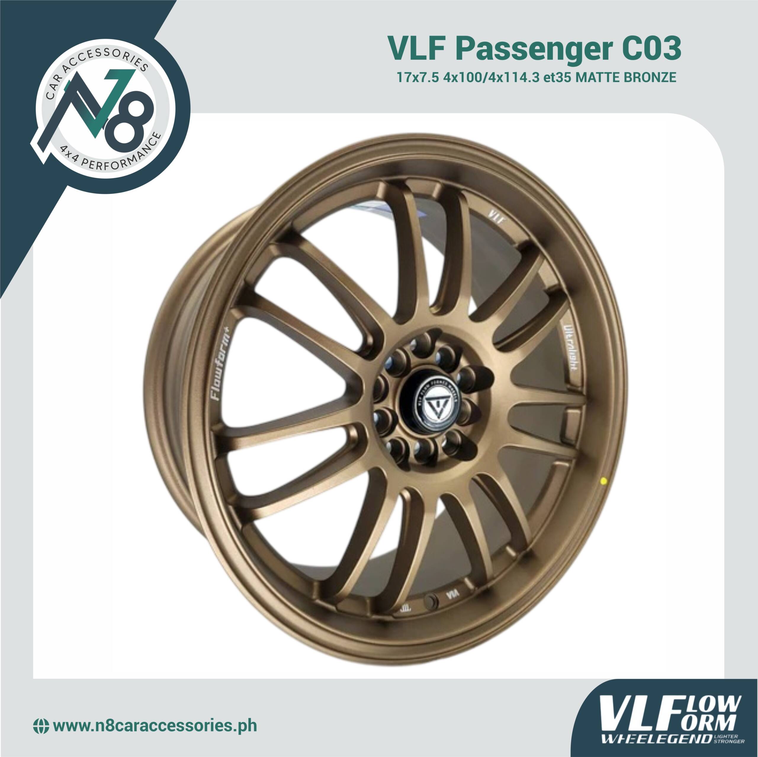 VLF C03 17x7.5 4x100/4x114.3 et35 Matte Bronze Genuine