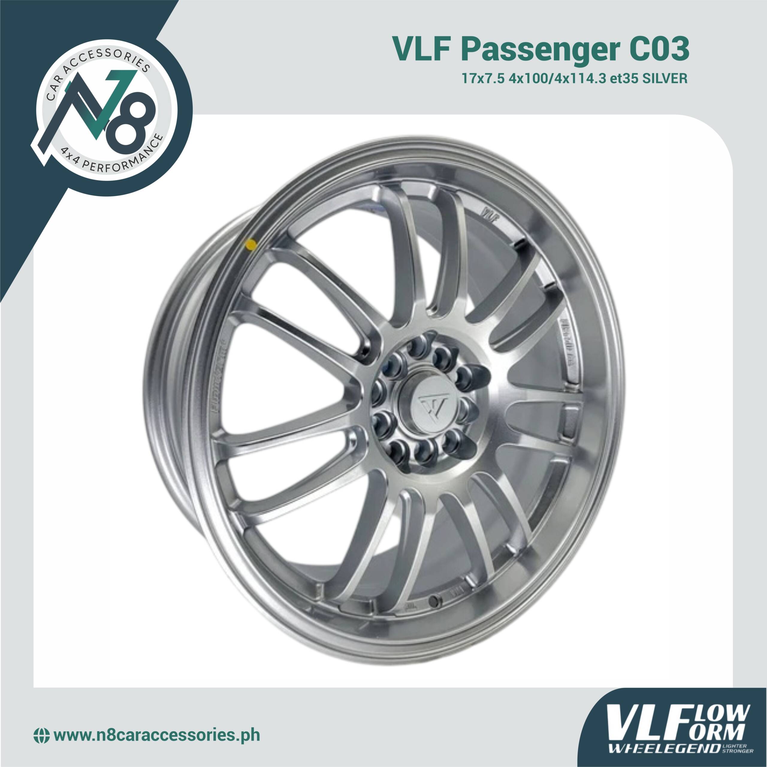 VLF C03 17x7.5 4x100/4x114.3 et35 Silver Genuine