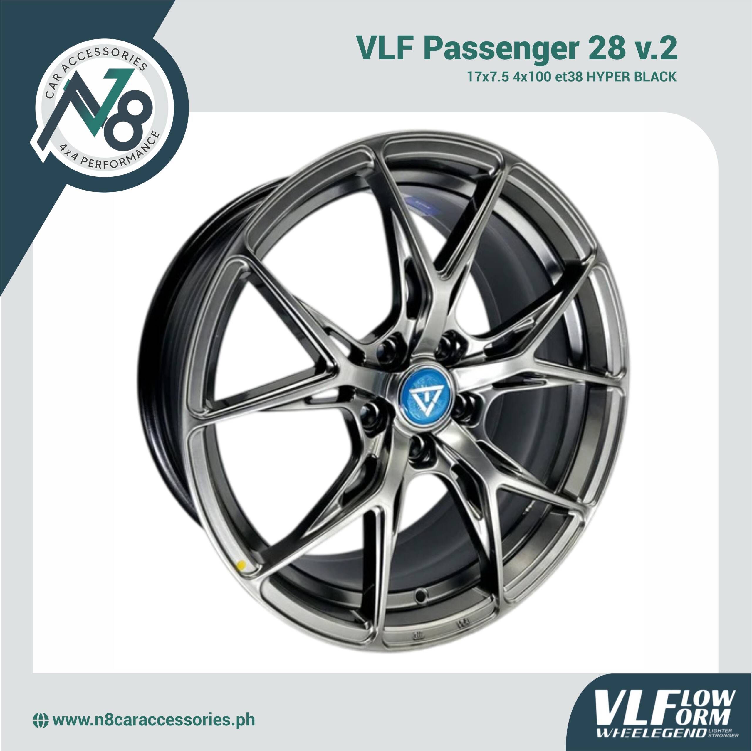 VLF 28 v.2 17x7.5 4x100 et38 Hyper Black Genuine