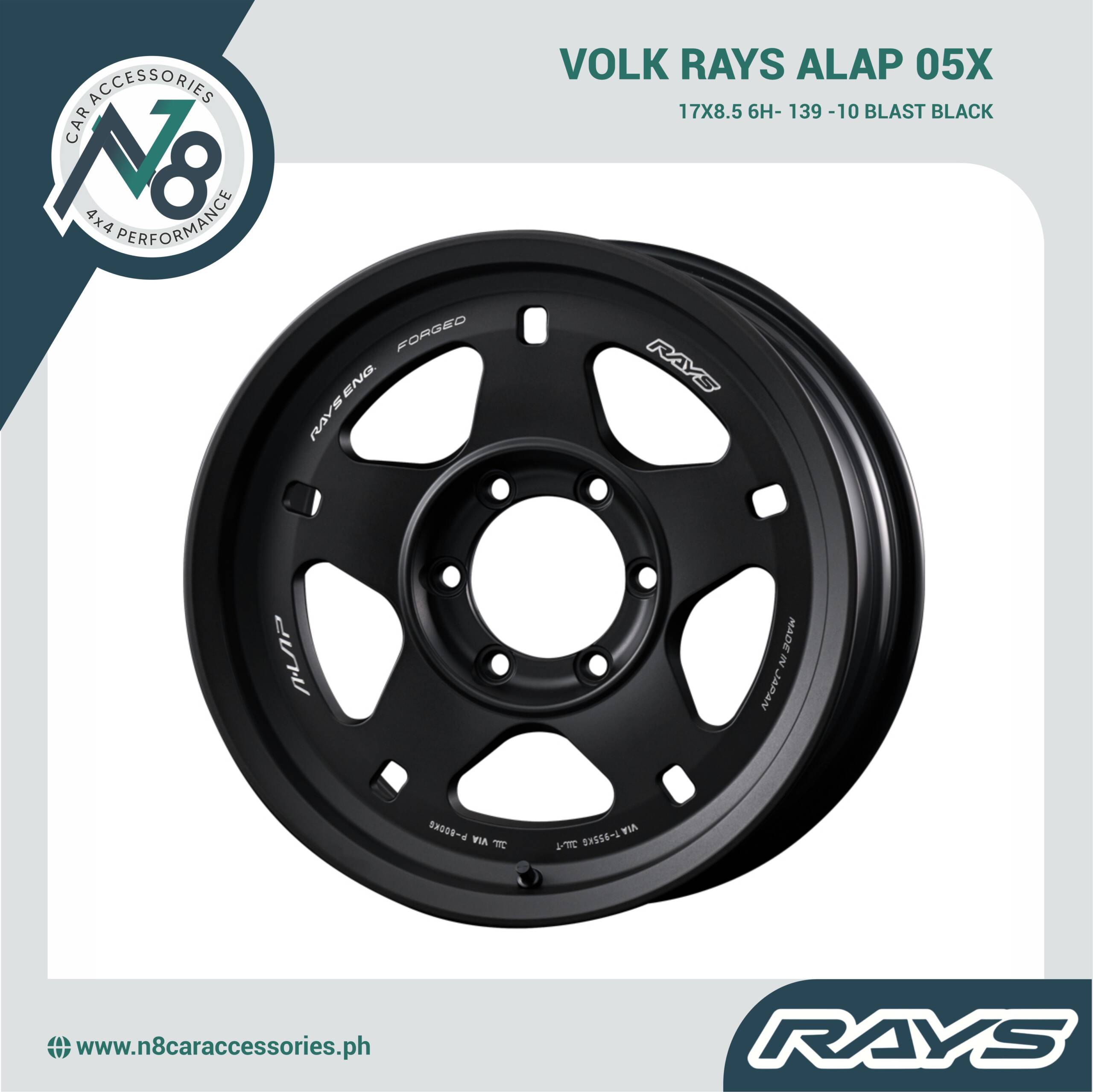 VOLK RAYS 17X8.5 6H - 139 -10 ALAP 05X Blast Black Genuine