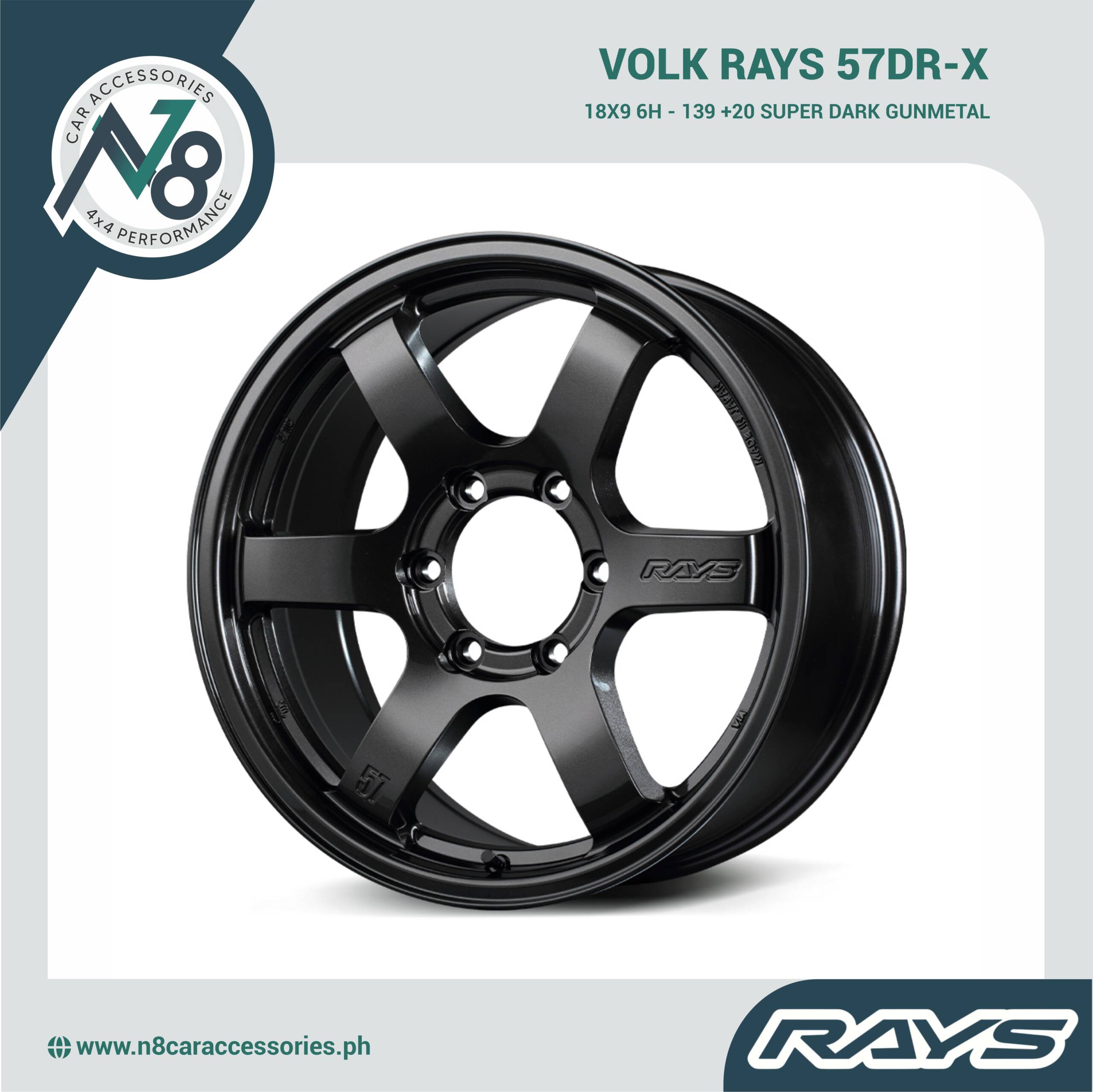 VOLK RAYS 18X9 6H - 139 +20 57DR-X Super Dark Gunmetal Genuine