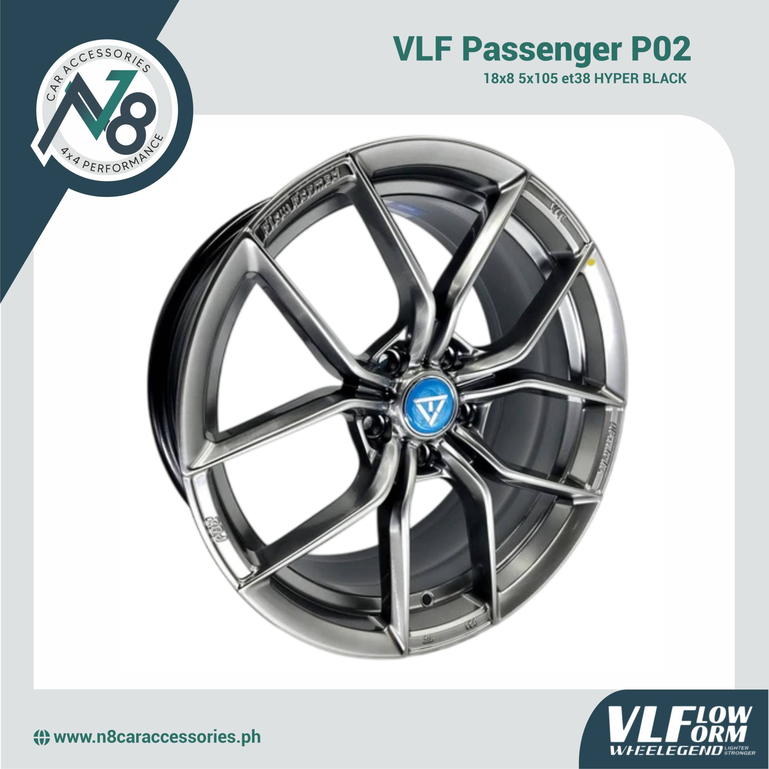 VLF P02 18x8 5x105 et38 Hyper Black Genuine