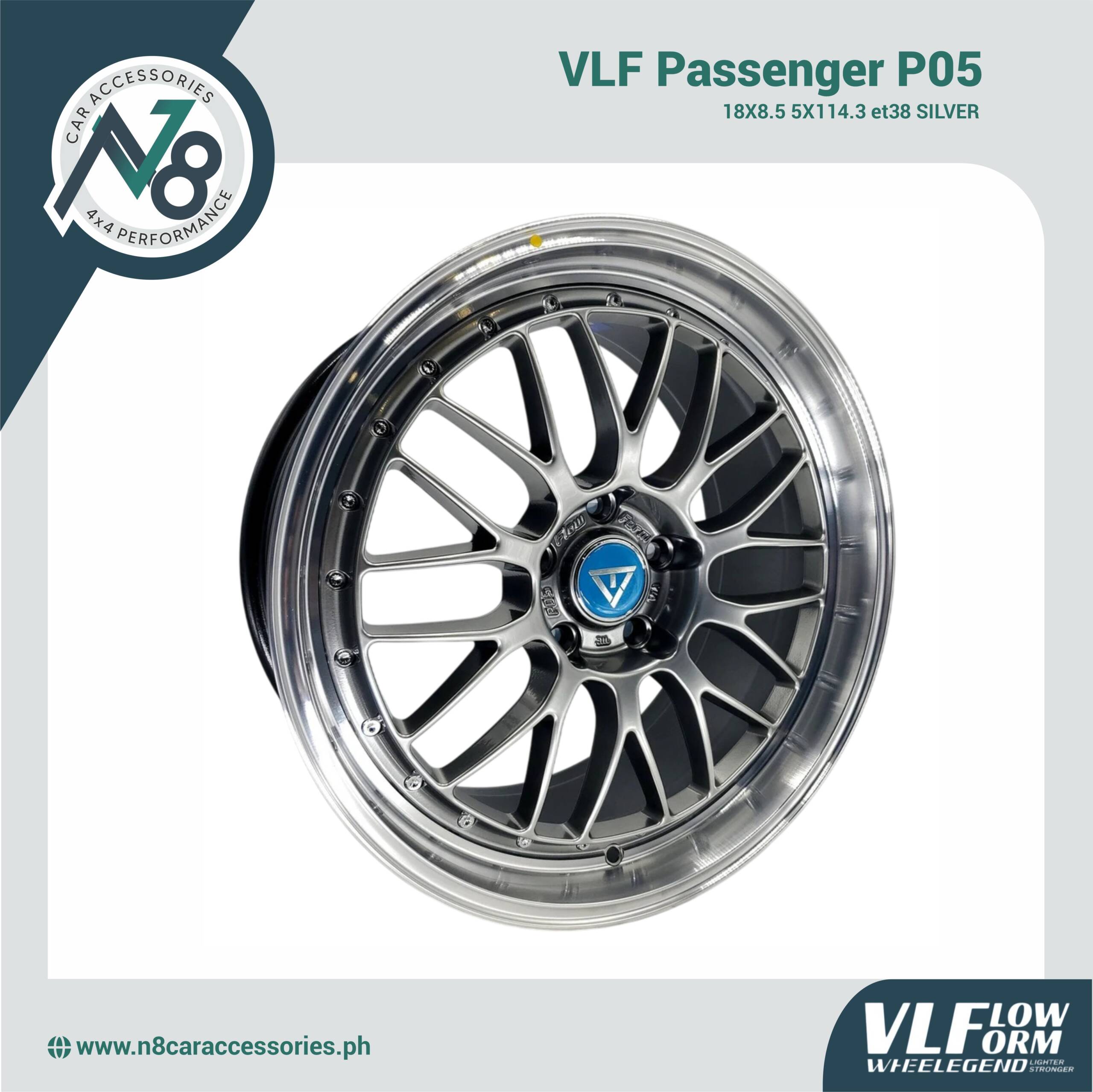 VLF P05 18X8.5 5X114.3 ET38 Silver Genuine