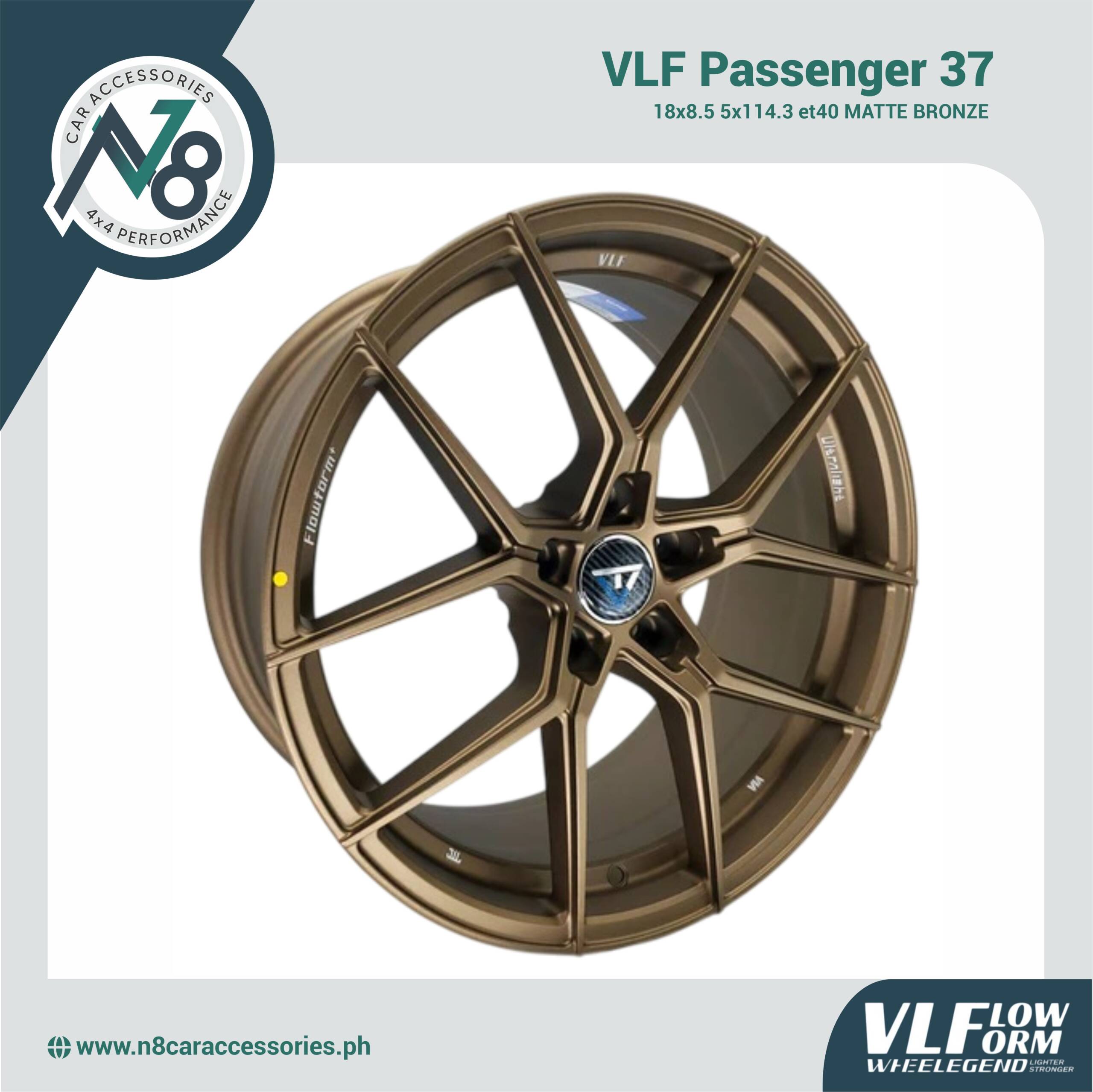 VLF 37 18x8.5 5x114.3 et40 Matte Bronze Genuine