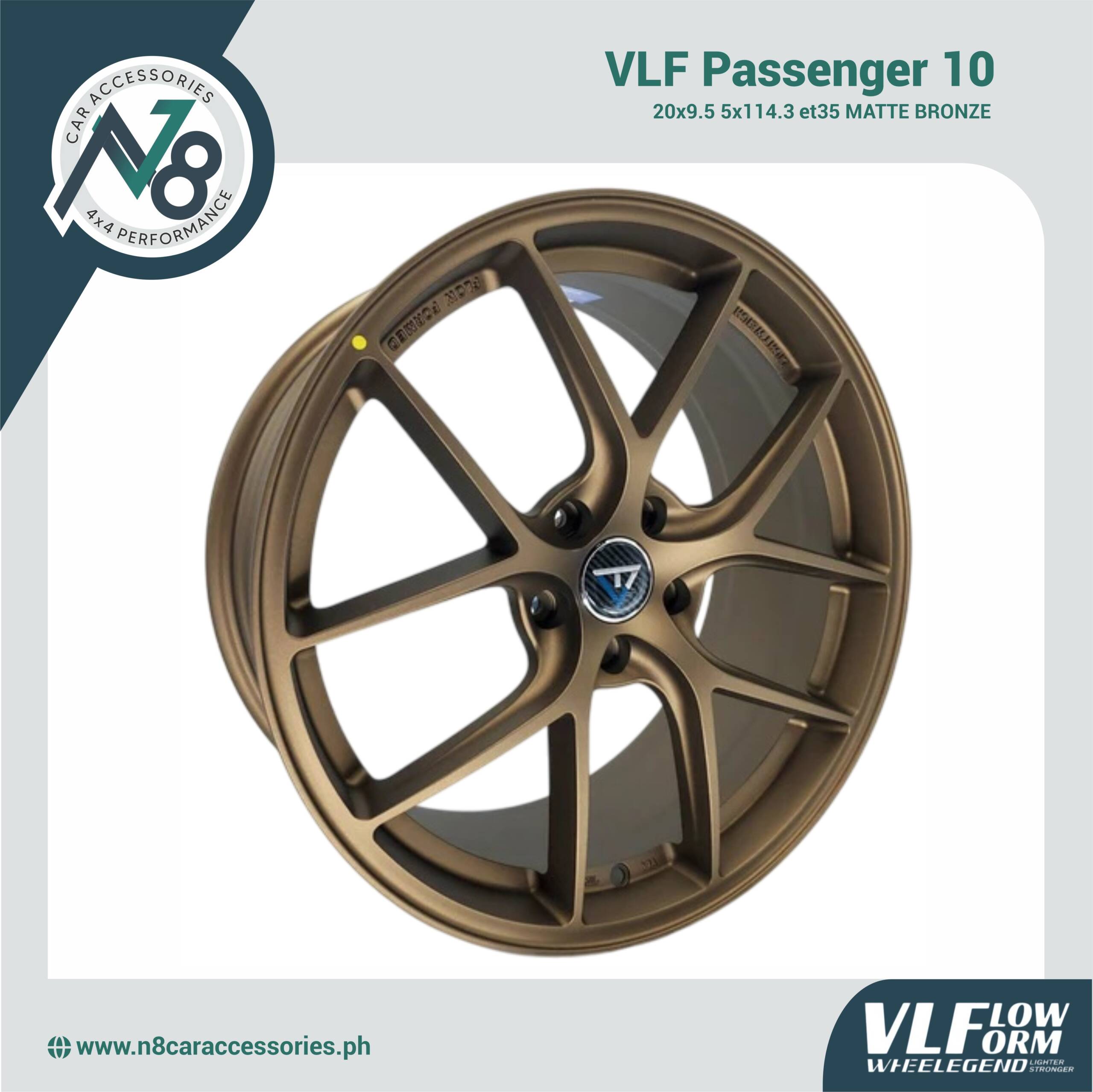 VLF-10 20x9.5 5x114.3 et35 Matte Bronze Genuine