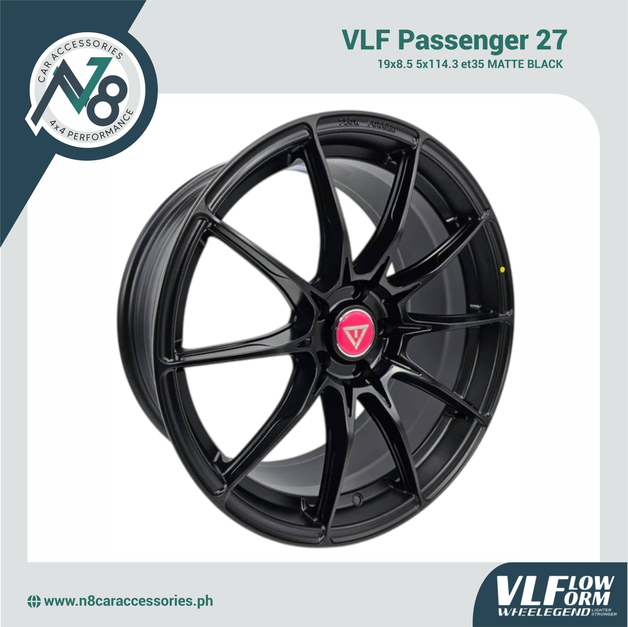 VLF-27 19x8.5 5x114.3 et35 Matte Black Genuine