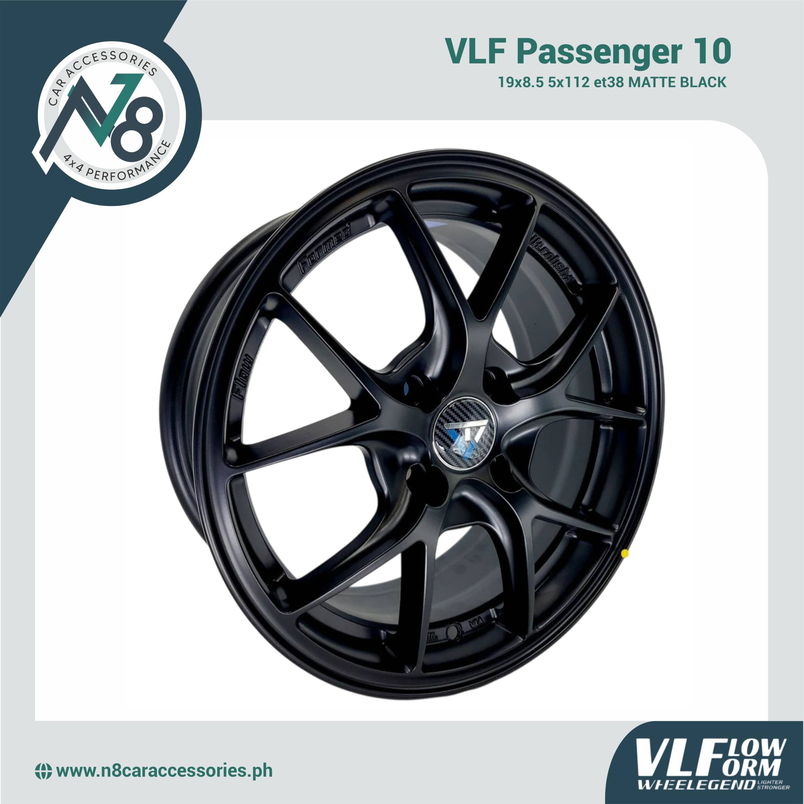 VLF-10 19x8.5 5x112 et38 Matte Black Genuine