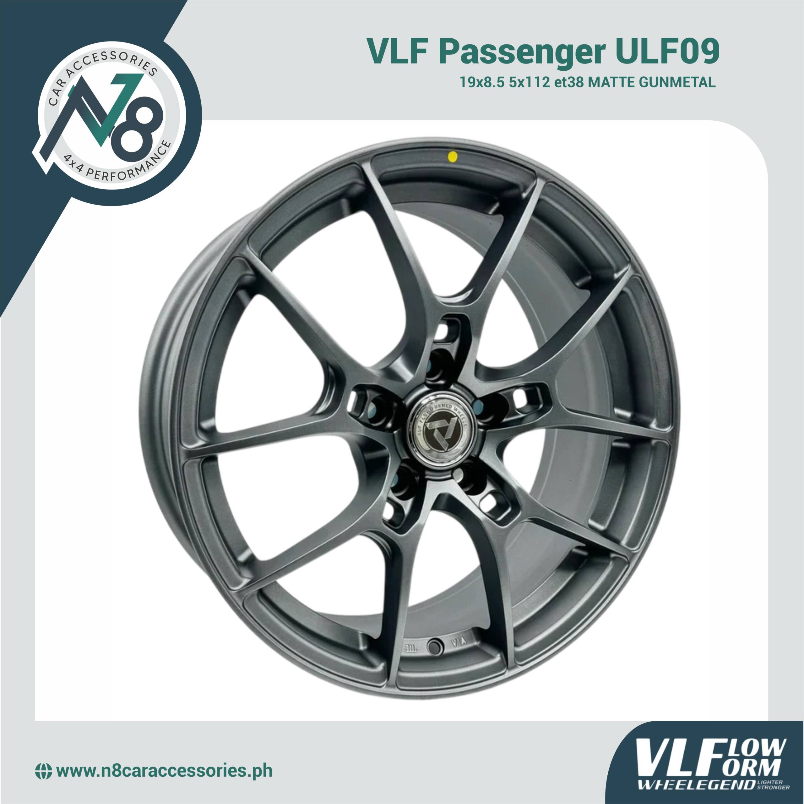 VLF ULF09 19x8.5 5x112 et38 Matte Gunmetal Genuine