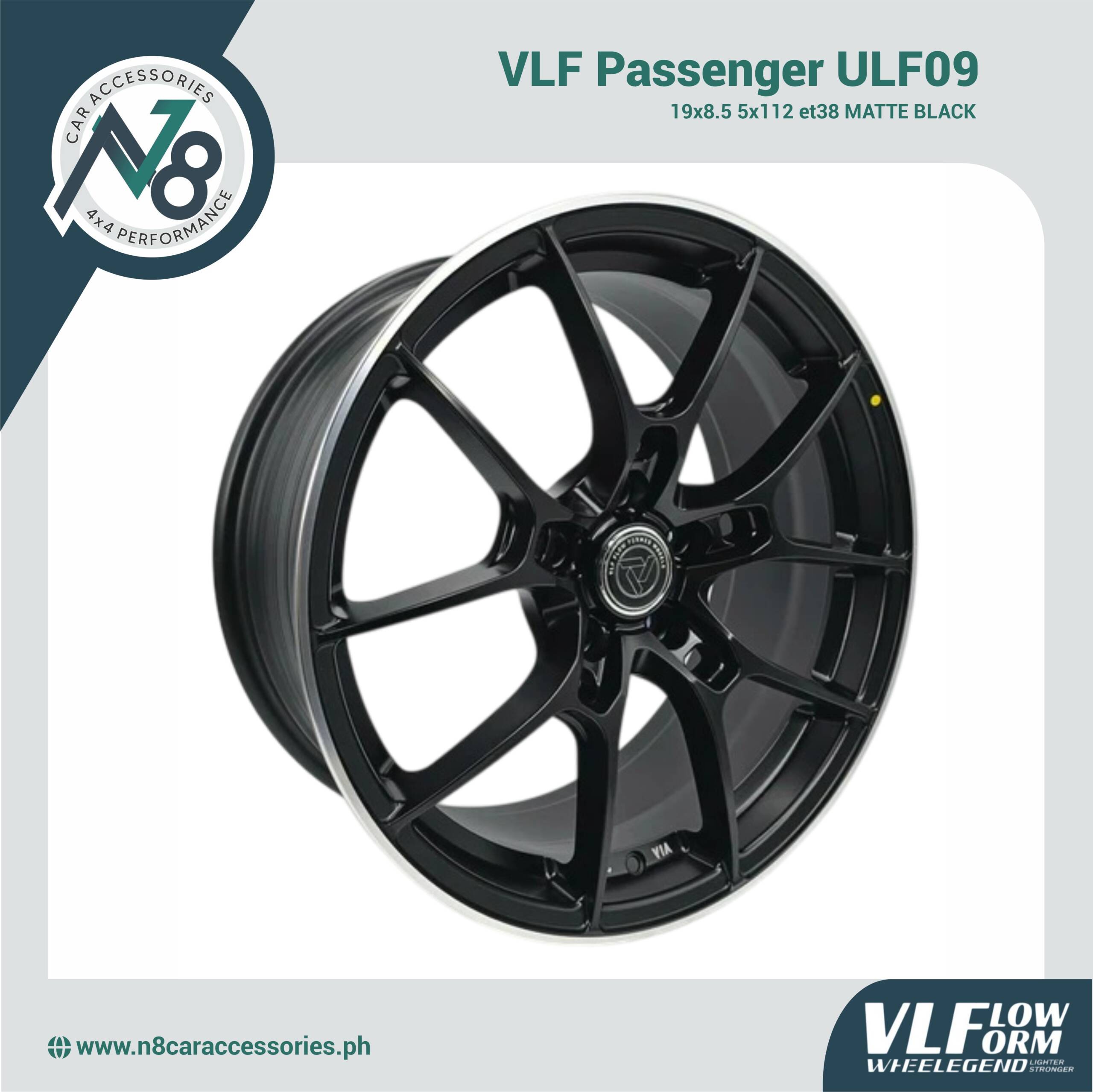 VLF ULF09 19x8.5 5x112 et38 Matte Black Genuine