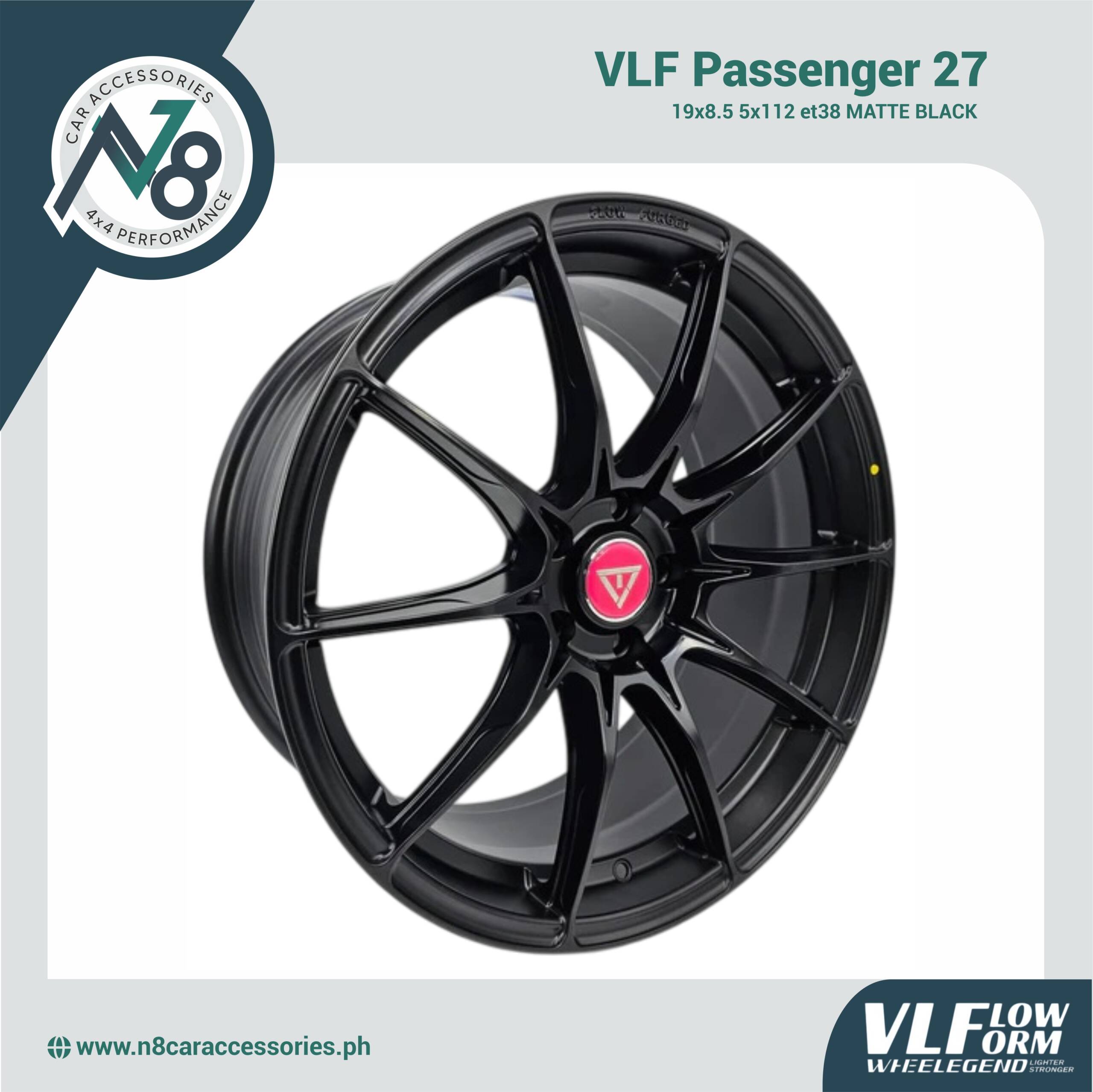 VLF-27 19x8.5 5x112 et38 Matte Black Genuine