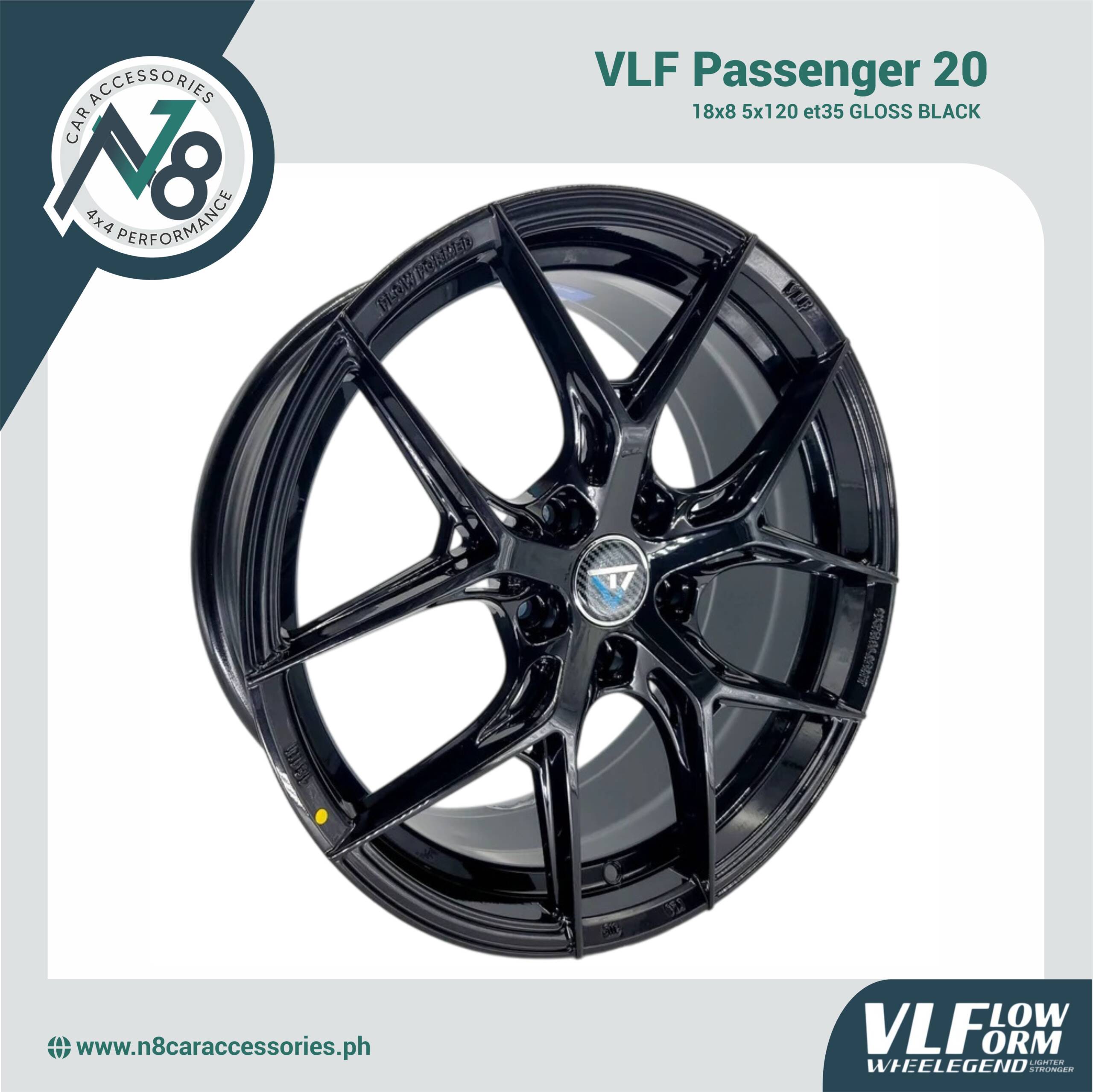 VLF-20 18x8 5x120 et35 Gloss Black Genuine