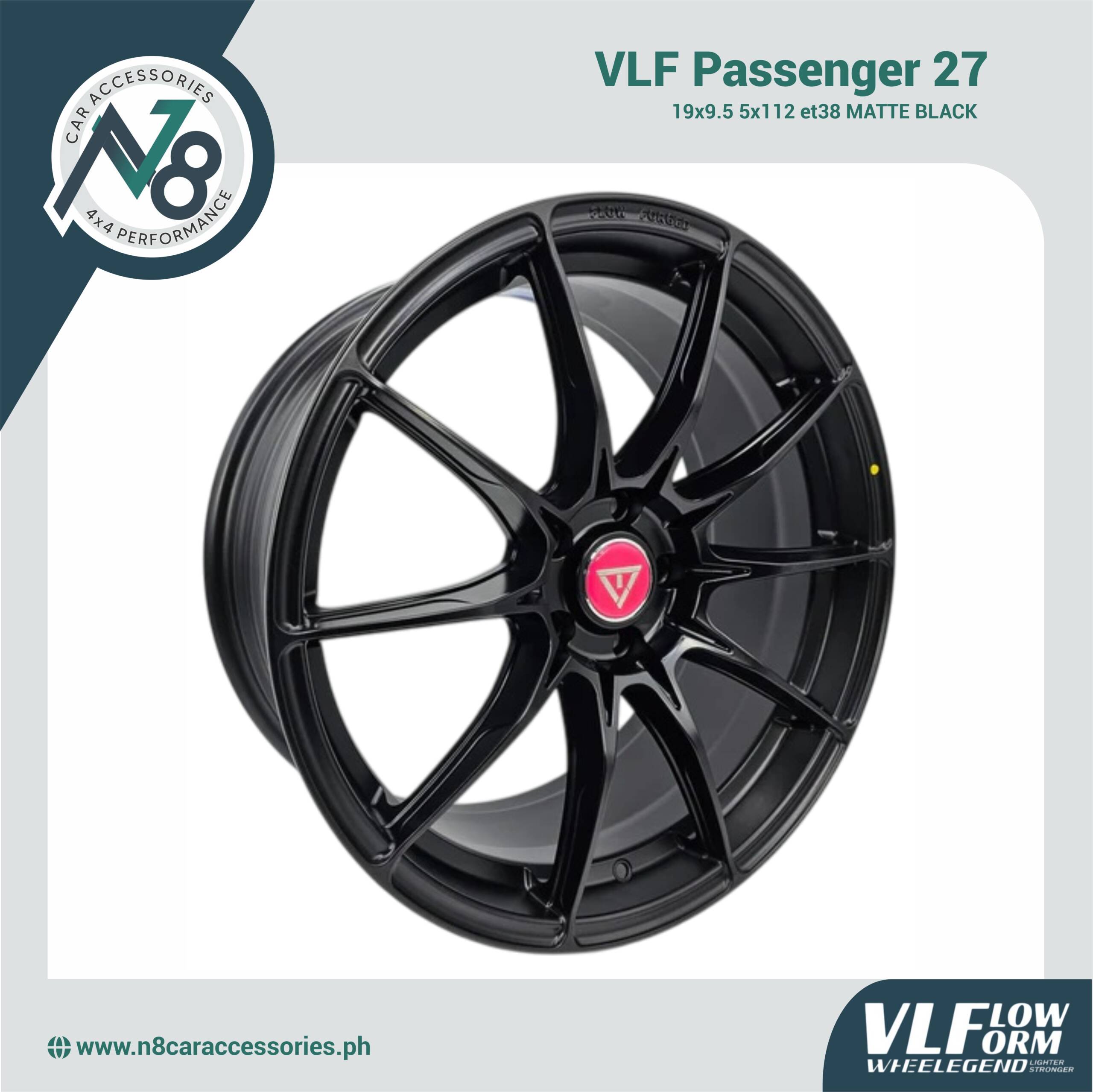 VLF-27 19x9.5 5x112 et38 Matte Black Genuine