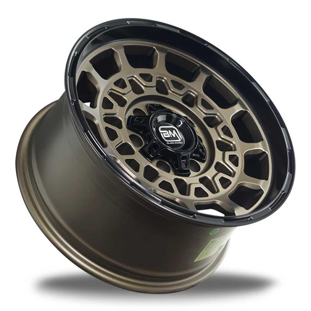 BLACK MAMBA HYOGO 17x8.5" 139.7 -10 BRONZE BLACK LIP Genuine - Image 3