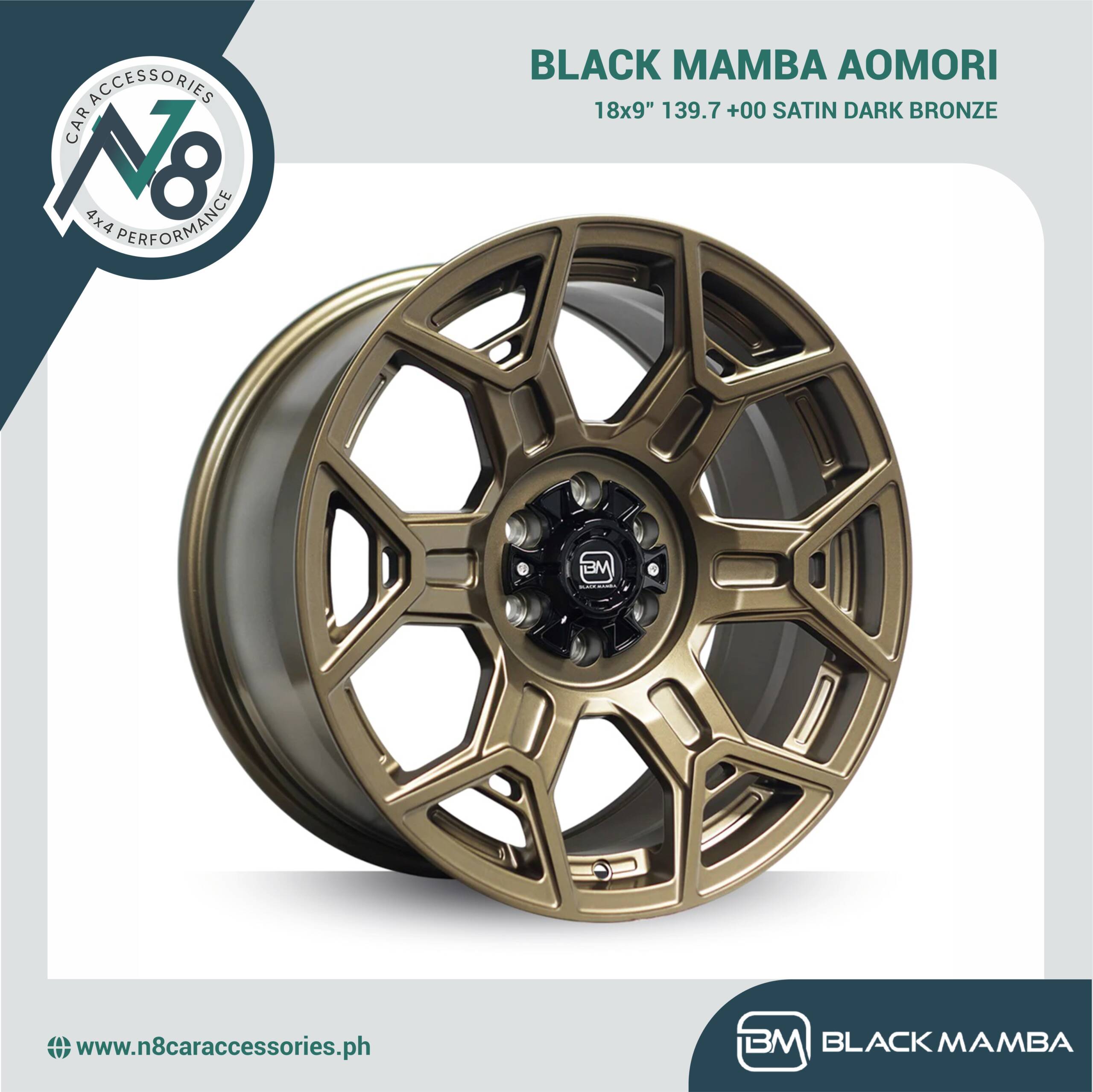 BLACK MAMBA AOMORI 18x9" 139.7 +00 SATIN DARK BRONZE Genuine