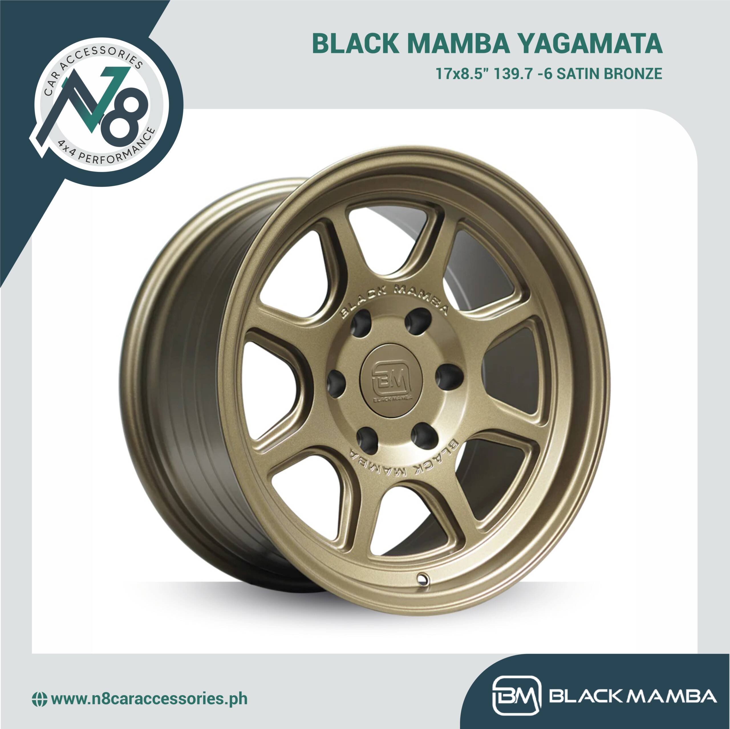 BLACK MAMBA YAGAMATA 17x8.5" 139.7 -6 SATIN BRONZE Genuine