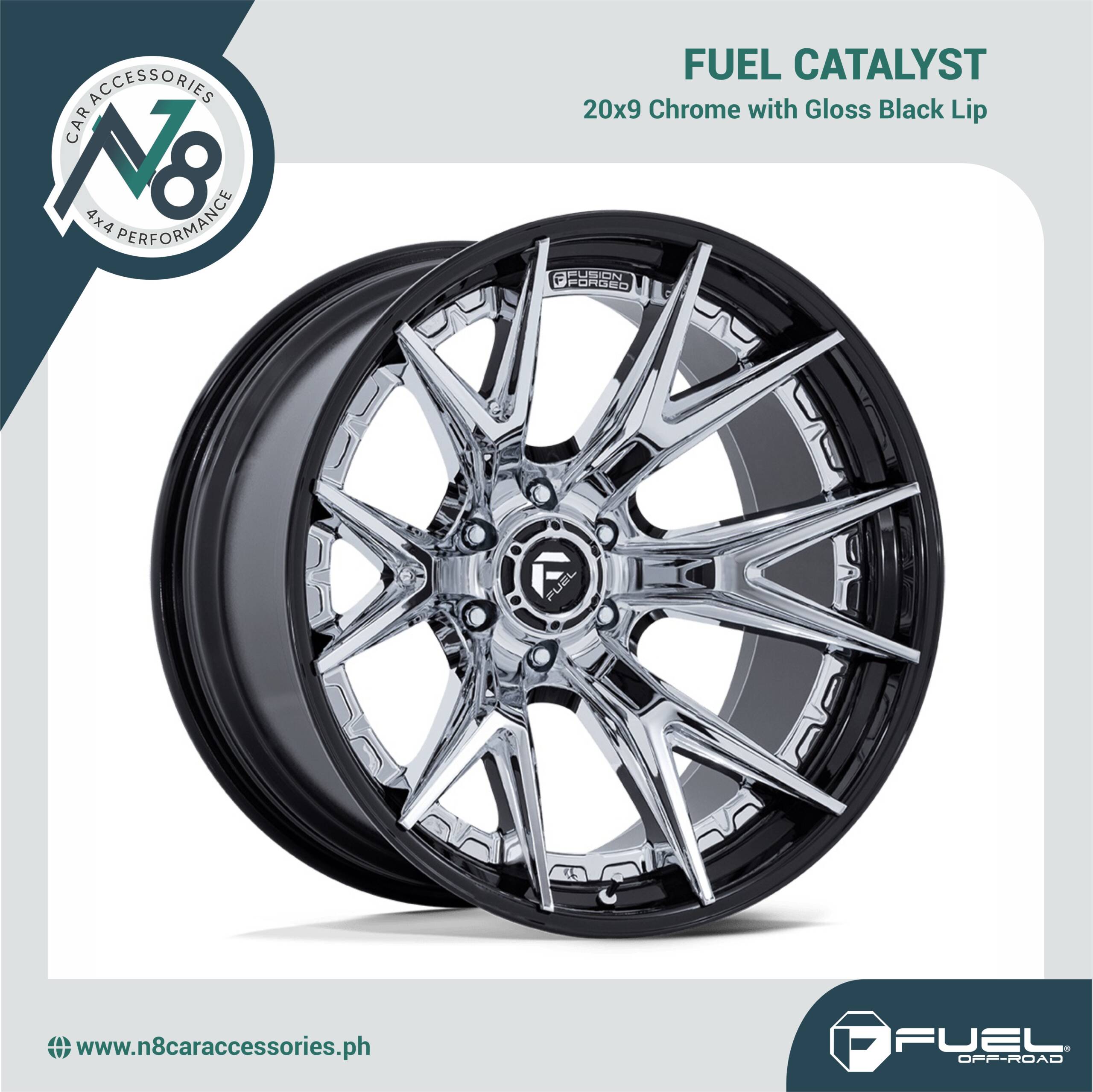 FUEL Catalyst 20x9 Chrome with Gloss Black Lip Genuine