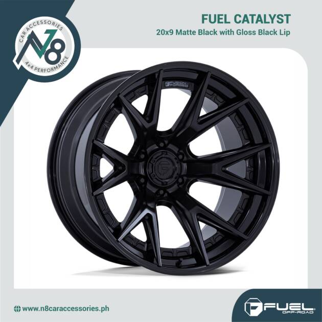 FUEL Catalyst 20x9 Matte Black with Gloss Black Lip Genuine
