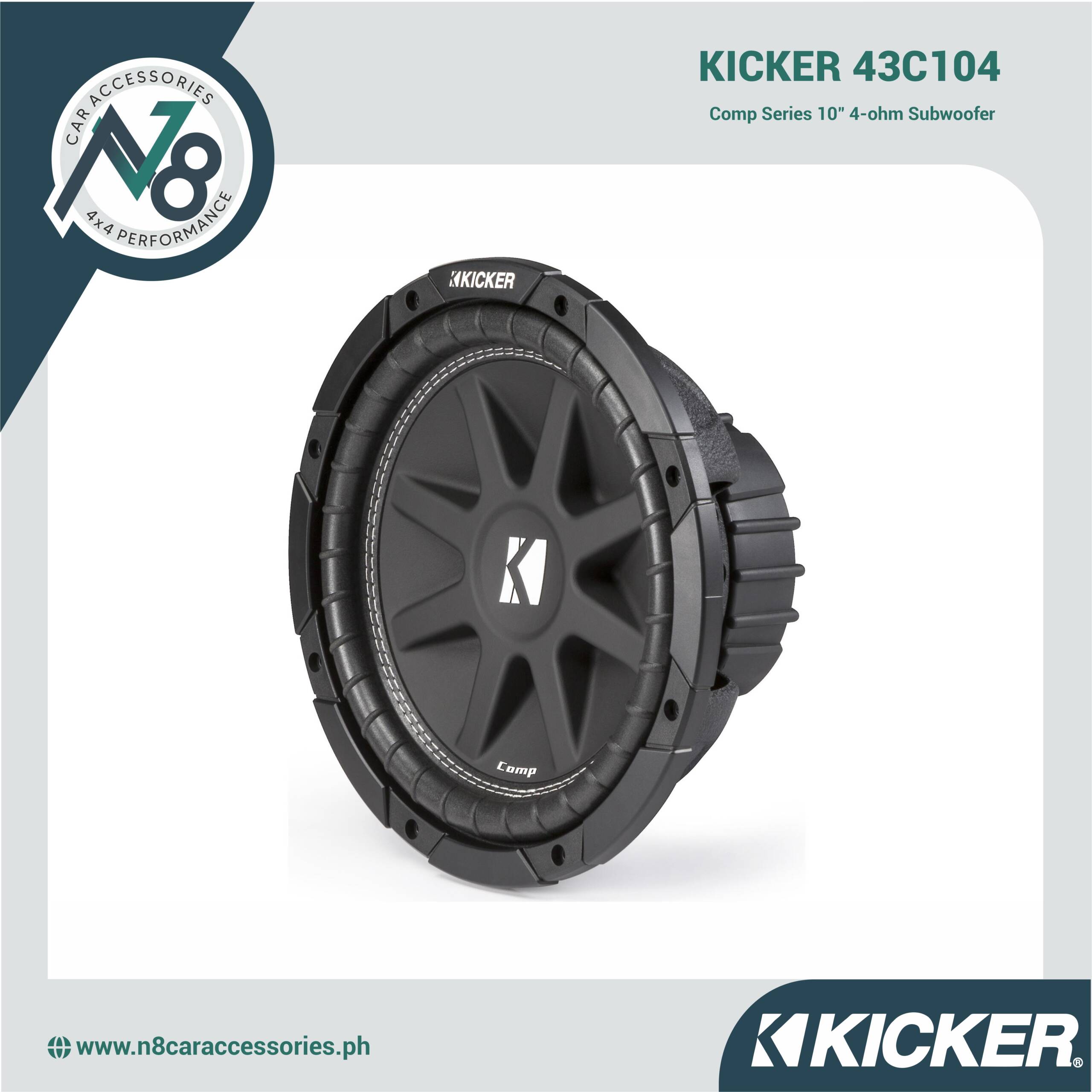 KICKER 43C104 Comp Series 10" 4-ohm Subwoofer Genuine